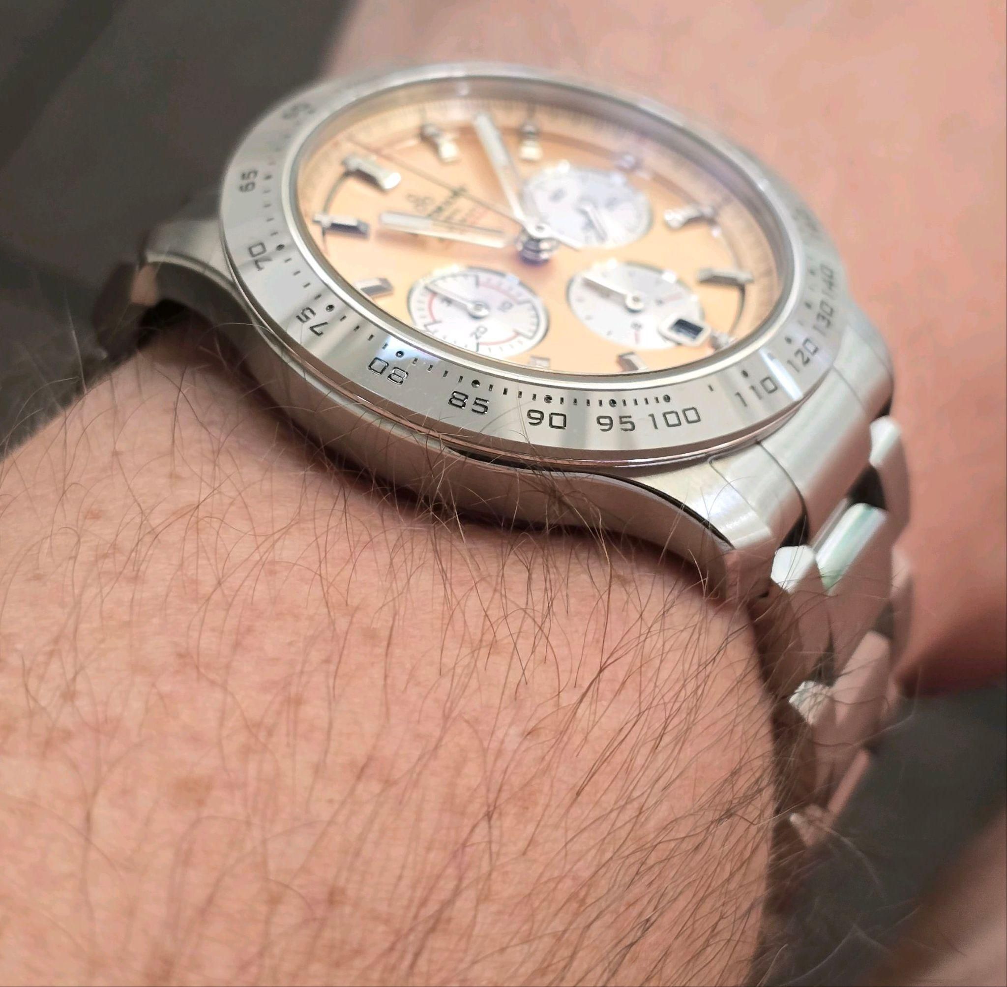 Pitzmann III Chronograph, Salmon Dial | WatchCrunch