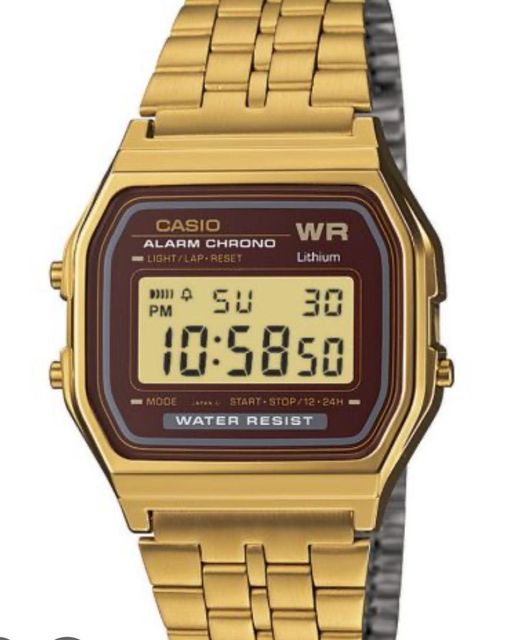 foto del Casio A159WGEA-5EF, reloj digital con correa y caja de color oro
