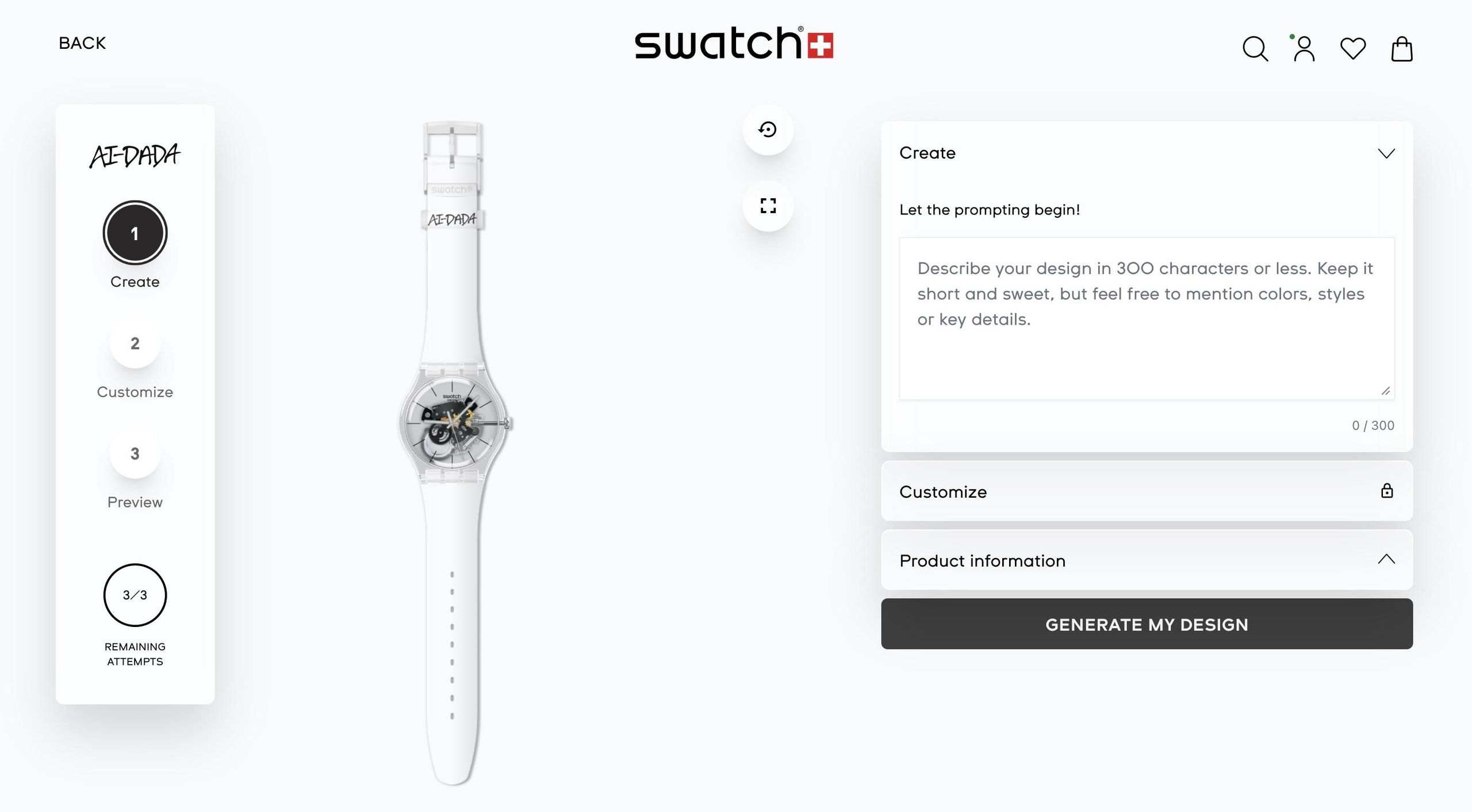 Watcha Example Has anyone tried Swatch's AI watch design app?... | WatchCrunch