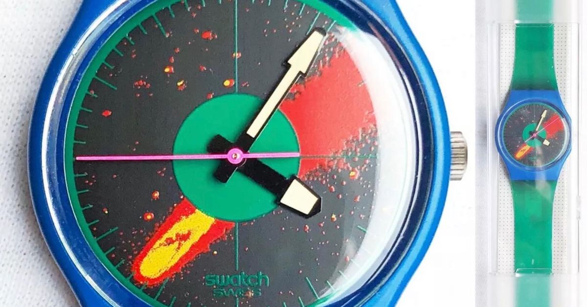 Swatch Watch GS102 COSMIC ENCOUNTER Vintage Swatch Watch Cosmic Encounter GS102 - 1986 Halley main image 2