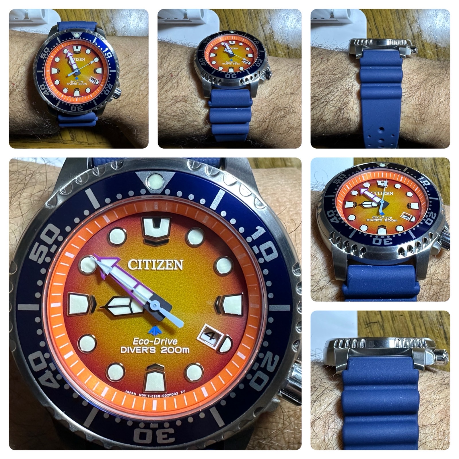 Citizen Promaster Dive Analog Eco-Drive Quartz - Orange Dial/Blue