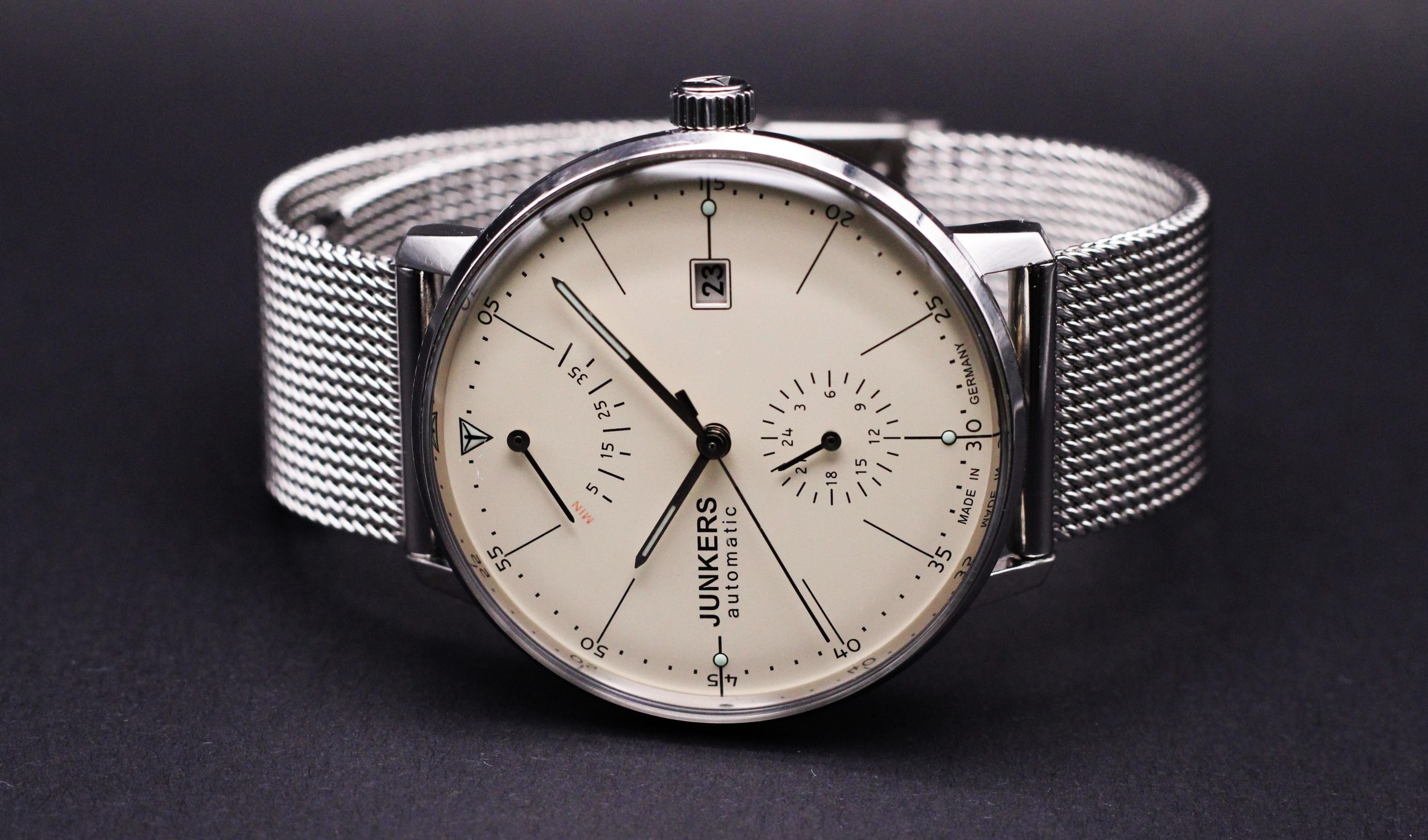 【専用】JUNKERS ユンカース バウハウス 6060-5 腕時計 watch Junkers Bauhaus Automatic Watch with Power Reserve and 24hr