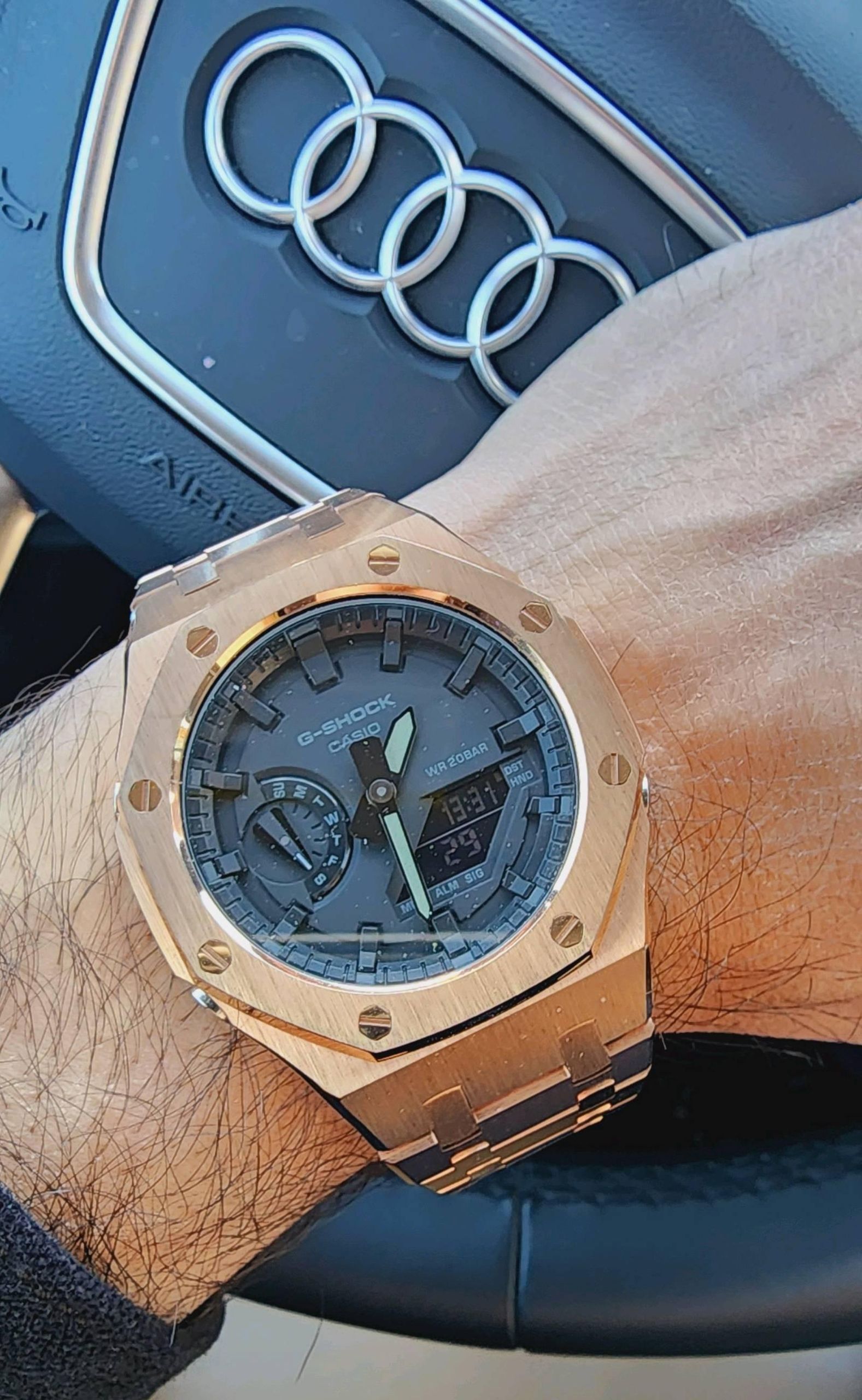 My modified CasiOak in rosegold and black | WatchCrunch