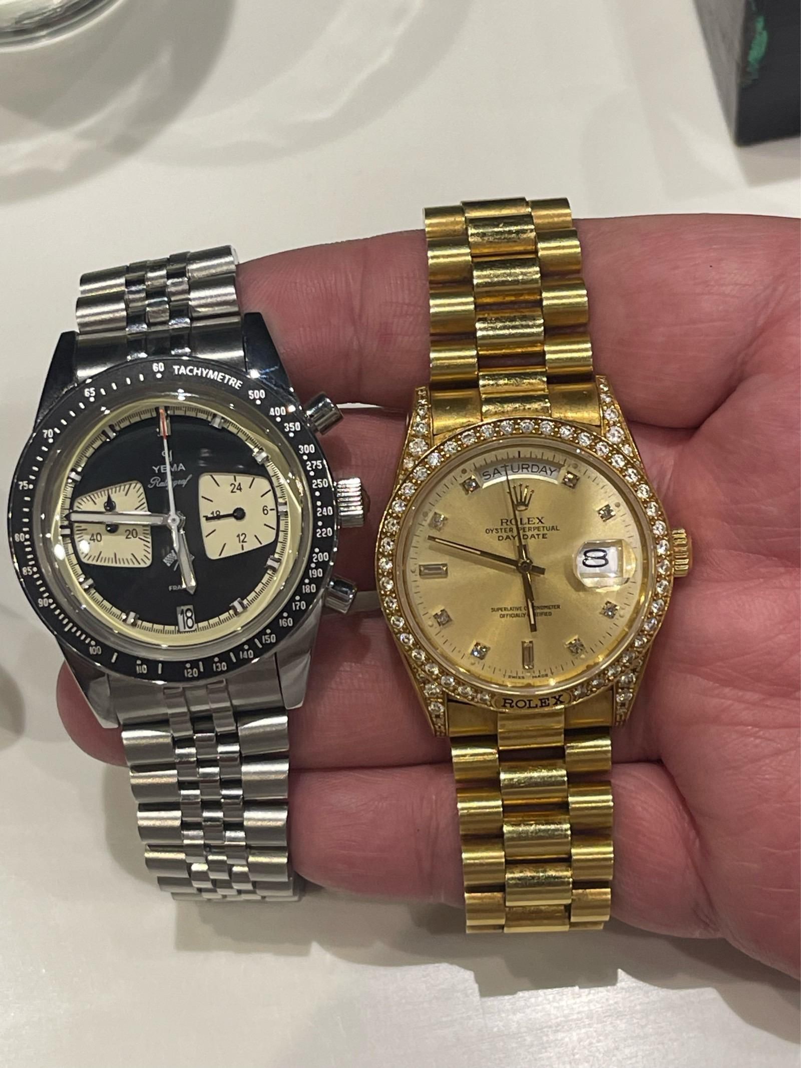 DOUBLEDAY KARACHI 100×140 ラグ ヴィンテージ My Dad's rare Rolex Daydate 18138 Gold with factory diamonds