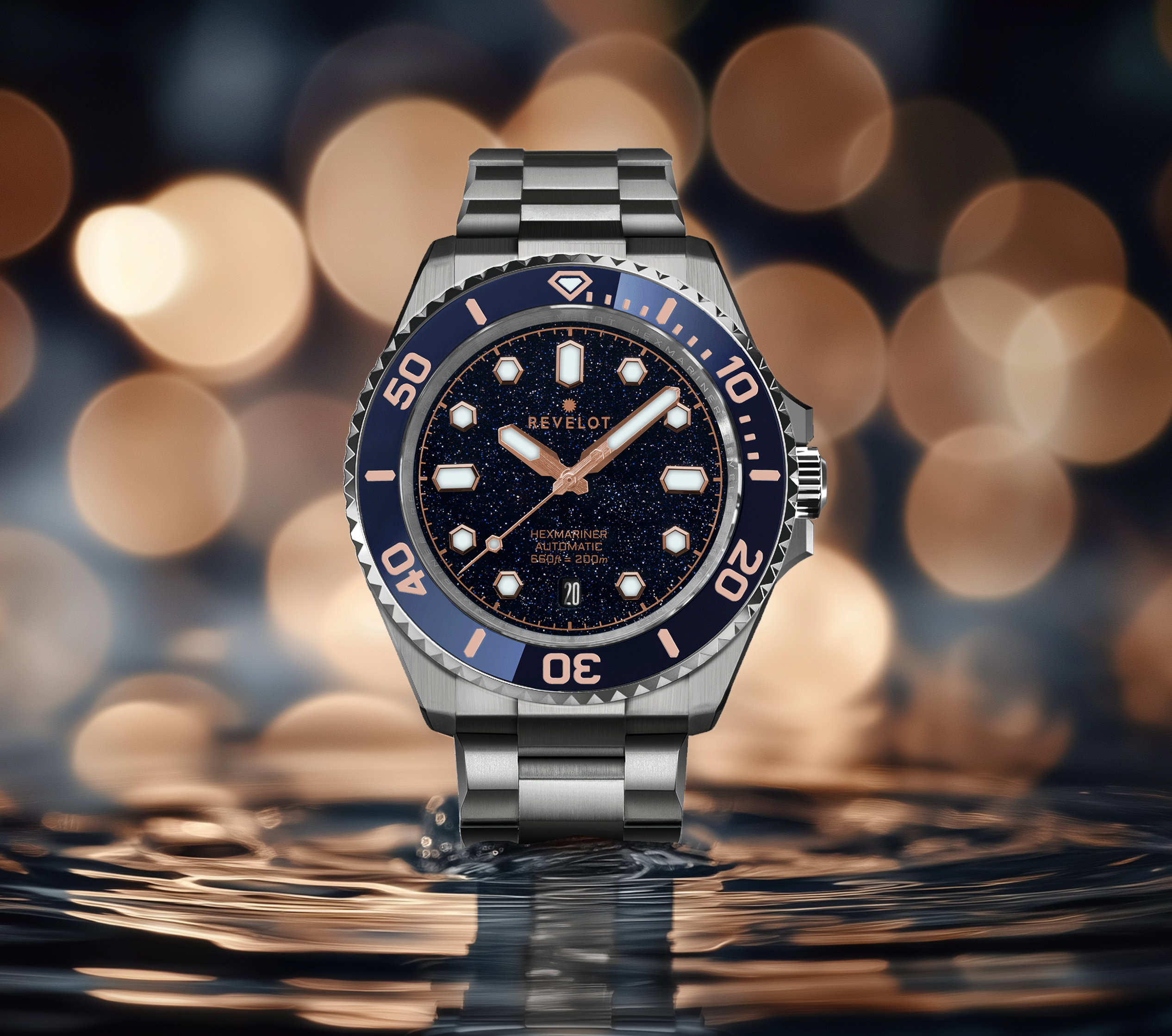 Revelot Hexmariner 42 Blue Aventurine (last few units) | WatchCrunch