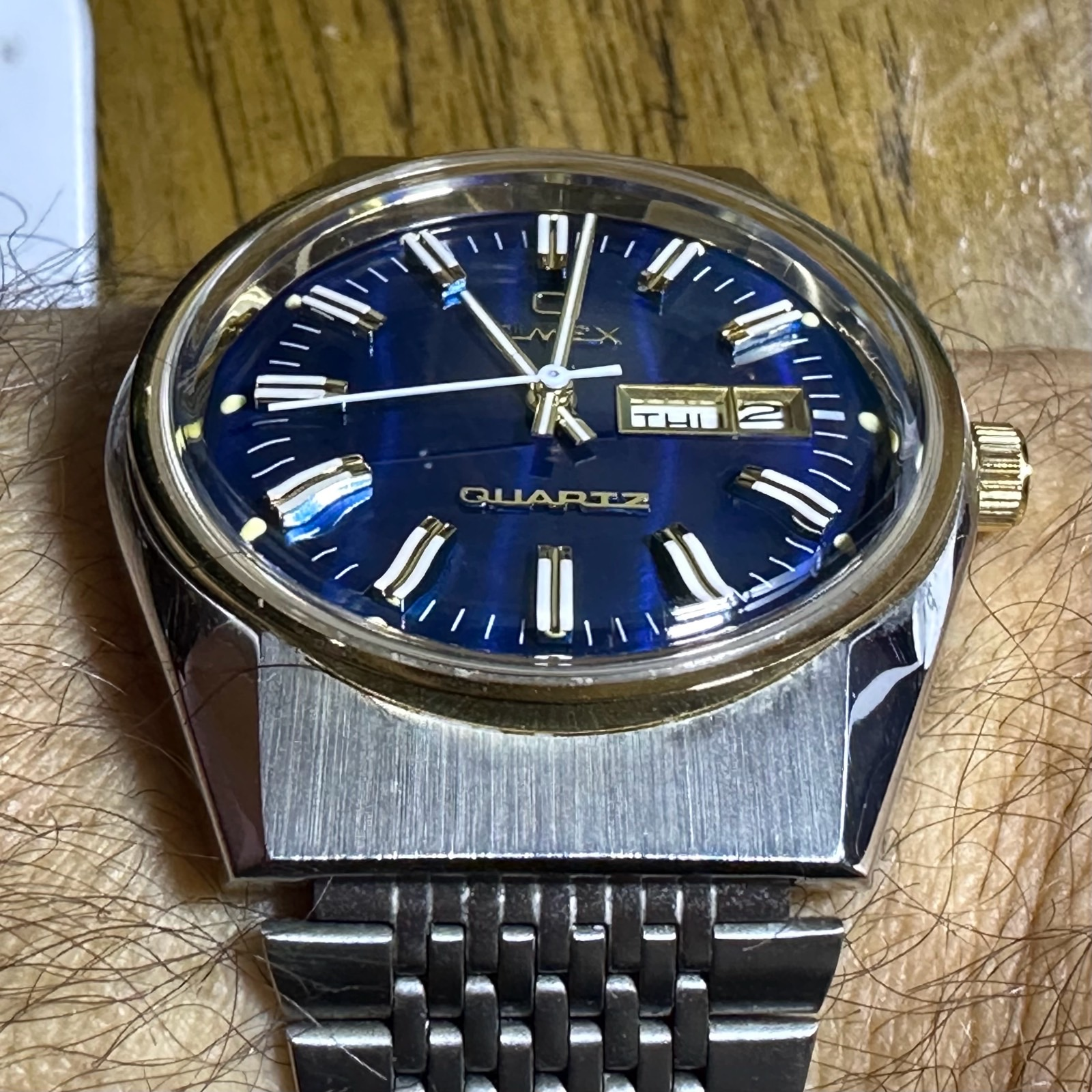 Q Timex TIMEX Q TW2T80800 Falcon Eye クオーツ ブルー文字盤