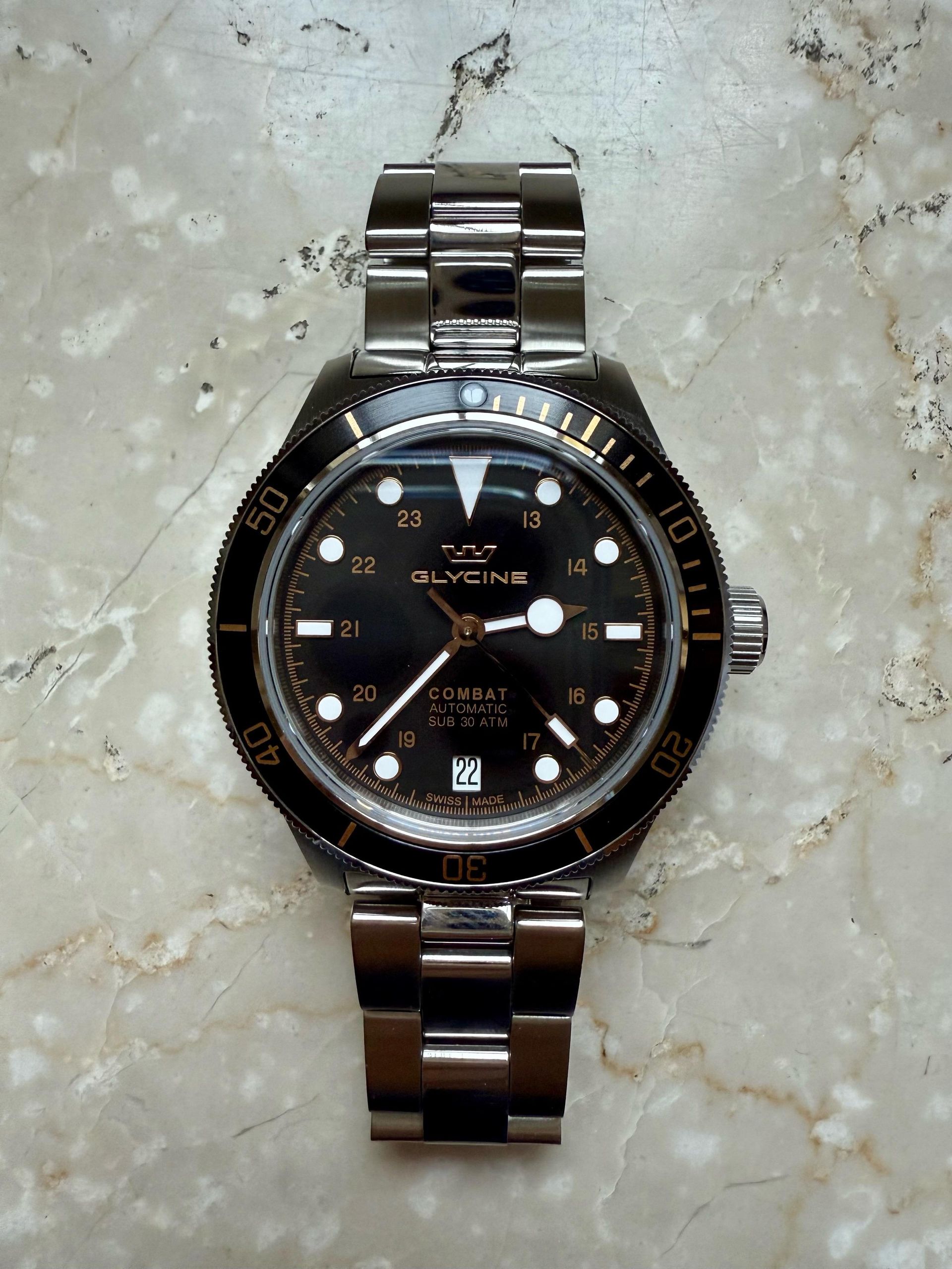 Finally, my 36mm Glycine Combat Sub fits perfectly! | WatchCrunch