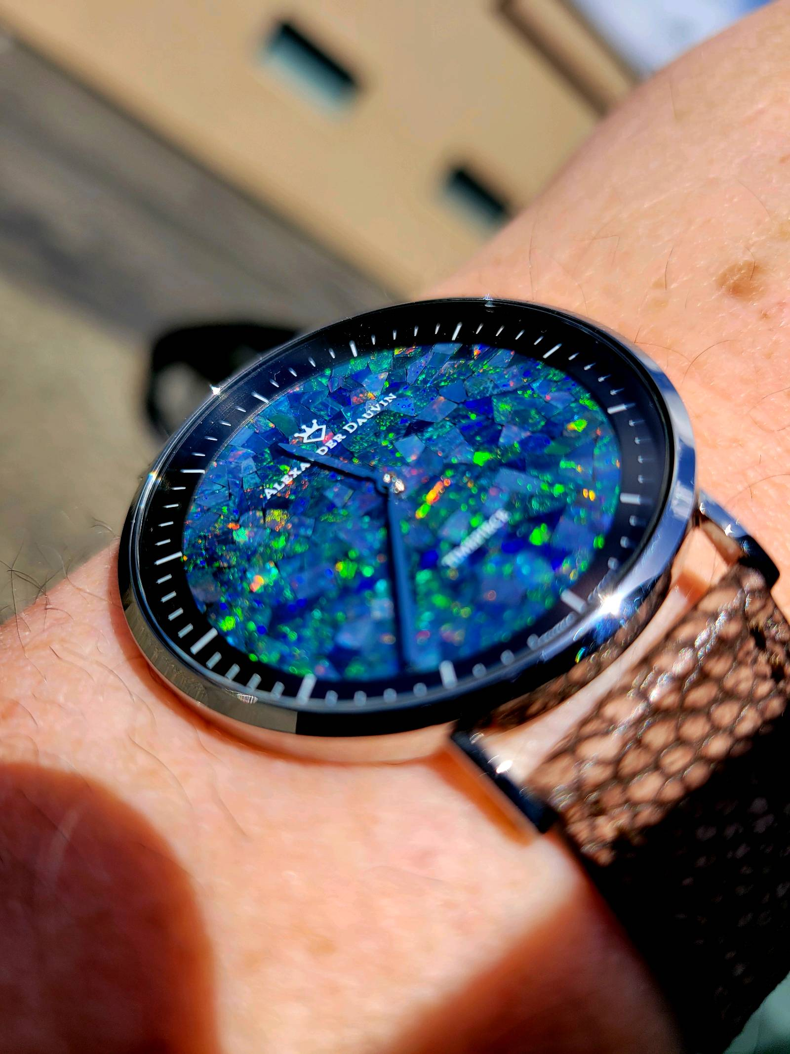 Australian Red Pedy Opal Mosaic Dial | WatchCrunch