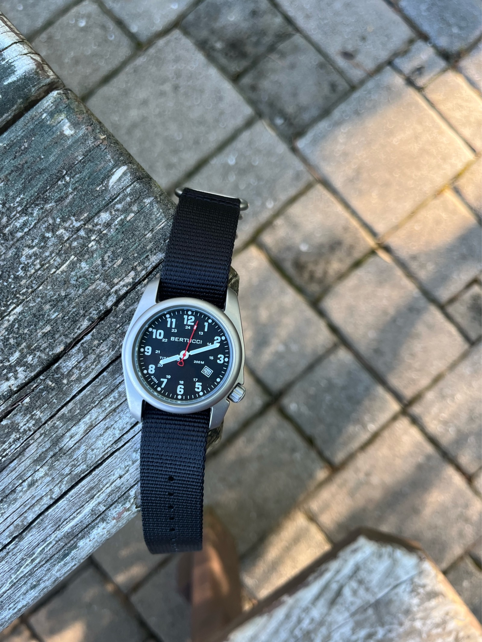 時計 BERTUCCI A-2T original classics : BERTUCCI A-2T Men\u0027s Watch - Titanium - Olive Nylon