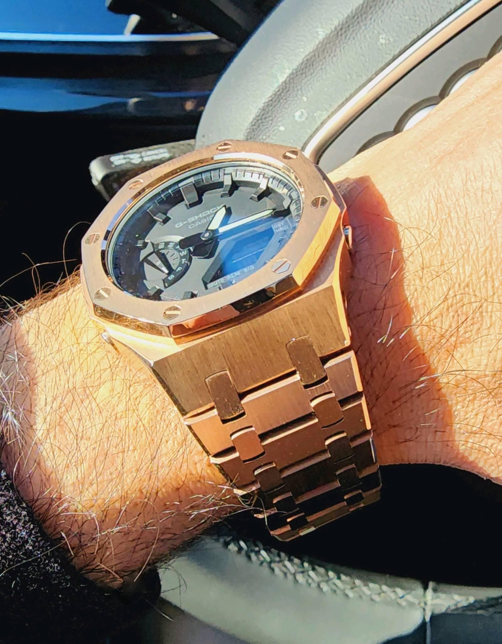 My modified CasiOak in rosegold and black | WatchCrunch