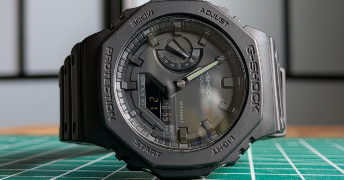 カシオ G-SHOCK GA-2100-1A1J GA2100-1A1 | Monochrome Black Analog-Digital Watch | Casio G