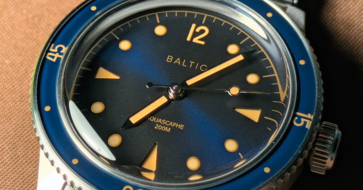 BALTIC AQUASCAPHE blue gilt バルチック Aquascaphe Classic Blue Gilt - Baltic Watches