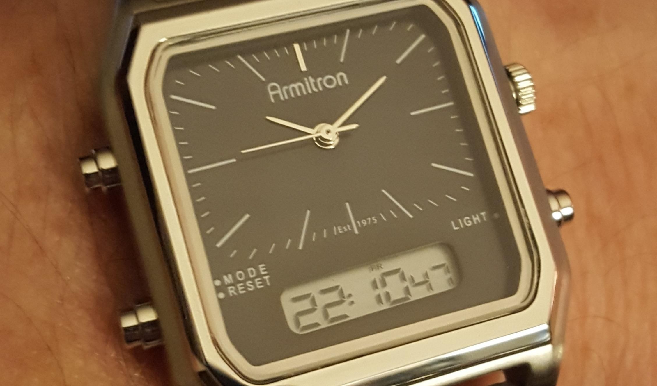 slim fit dress slacks Two-toned Mens Watches | Armitron