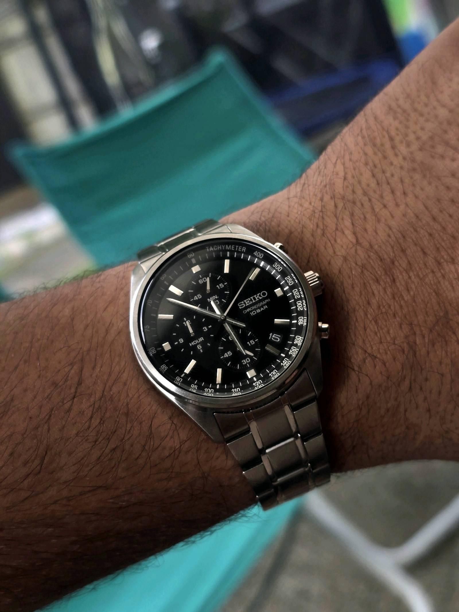 Seiko Chronograph Quartz Black Dial Men