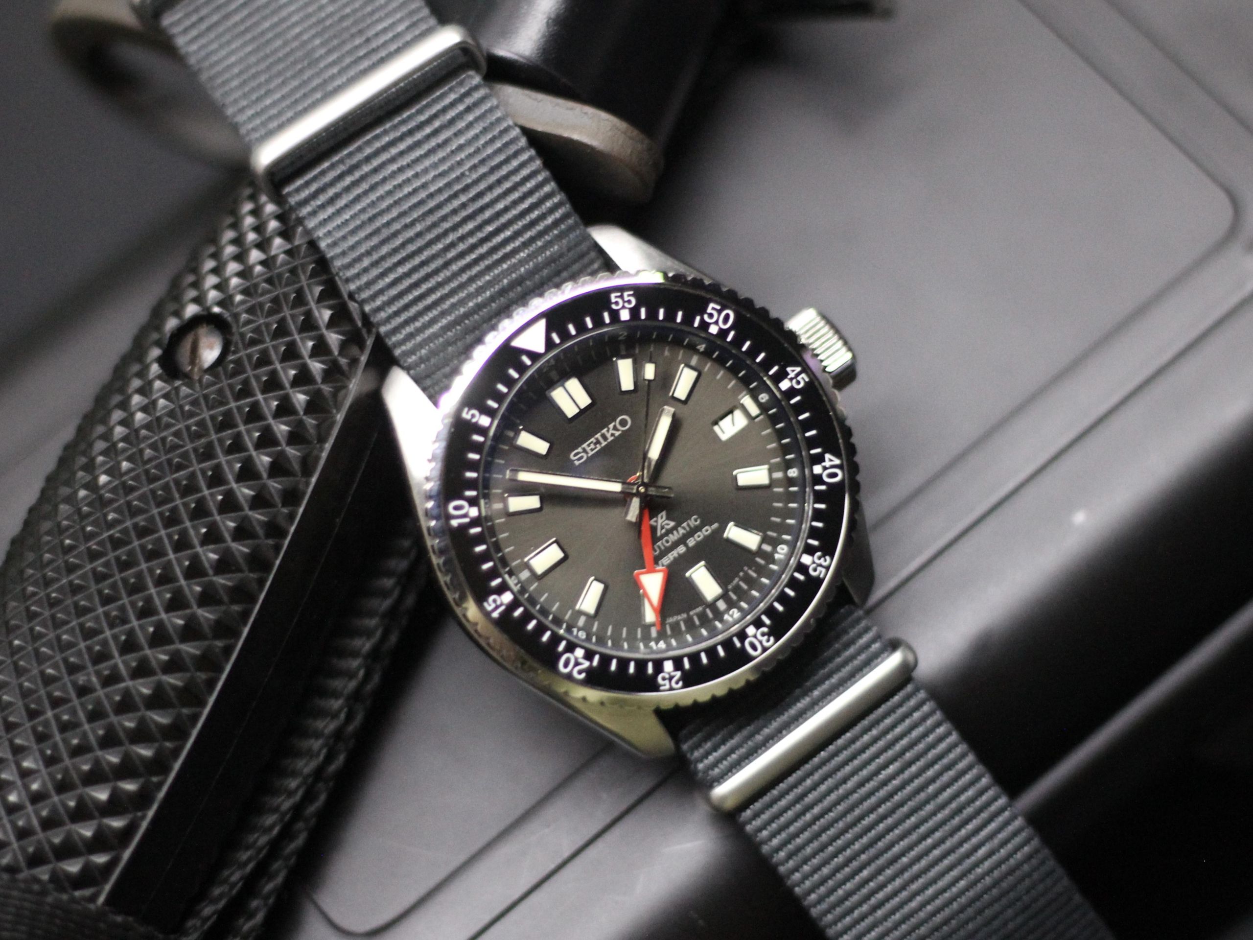時計 PROSPEX MOD DIVER'S vintage JDM [Exc+5] Vintage SEIKO Diver 6458-6000 Black Dial Day