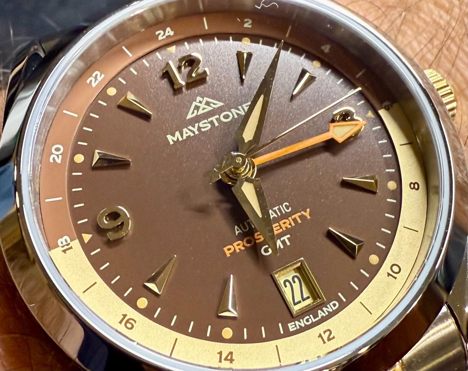 The Prosperity U. LLC Gold Logo Bracelet Watch PROSPERITY GMT GOLDEN EAGLE – Maystone Watches Limited main image 2
