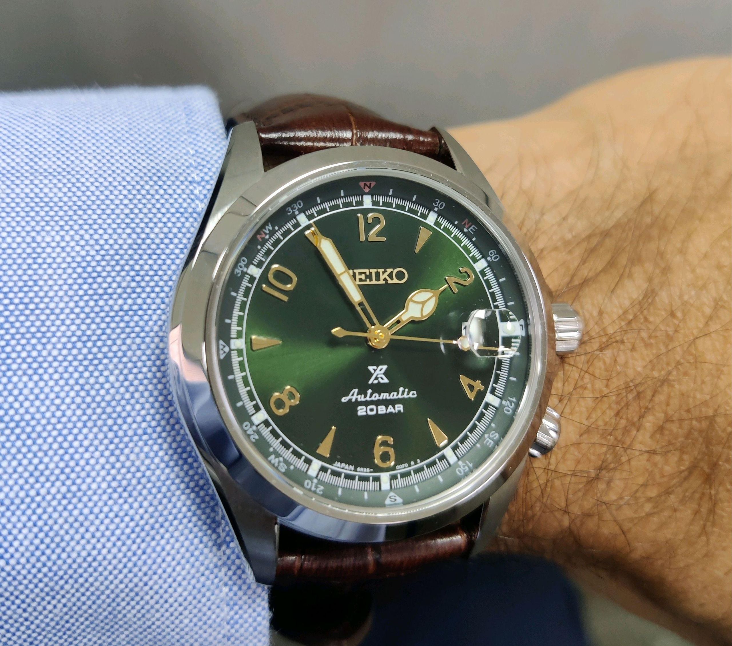 Seiko SPB121J1 – Orologio Analogico Uomo, Quadrante Multicolore, Cinturino In Pelle, Movimento Meccanico, Vetro Zaffiro