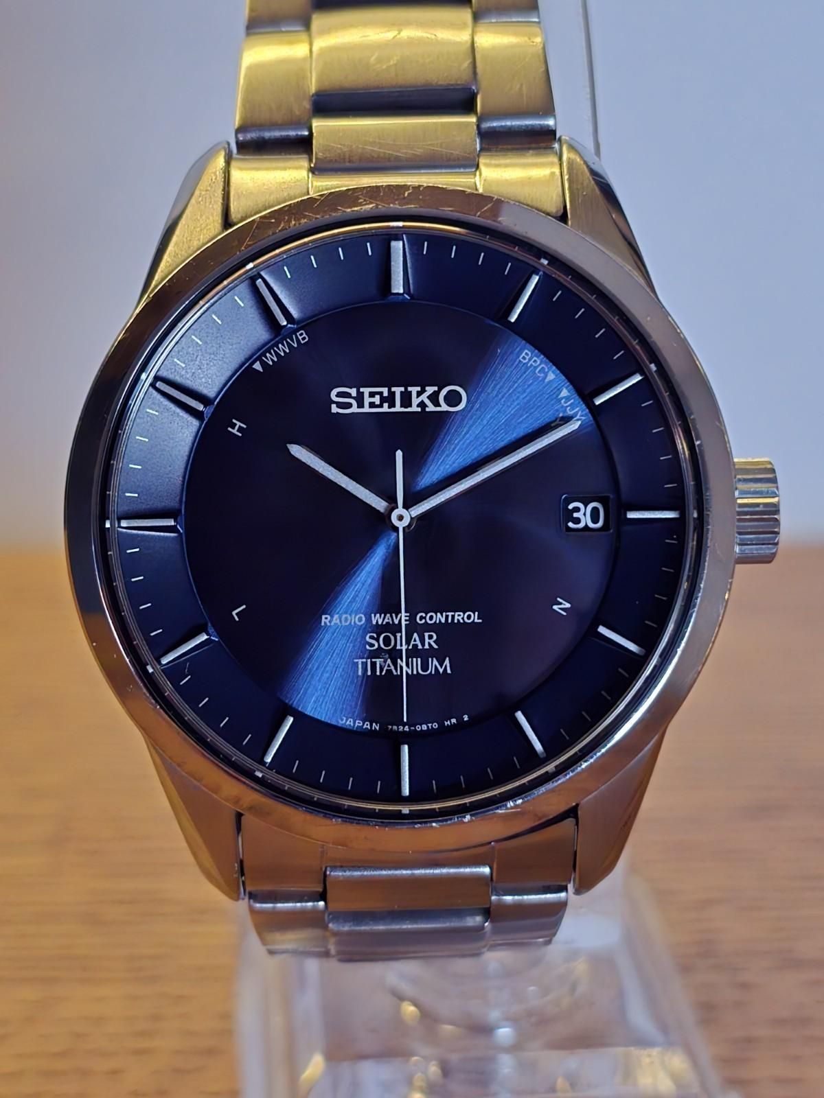 Seiko Spirit Sbtm169 Jdm Solar Radio Titanium Blue Dial 38Mm - Us