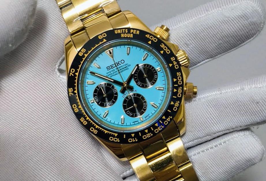 Turquoise/Tiffany Daytona Homage - Custom Seiko Mod Watch