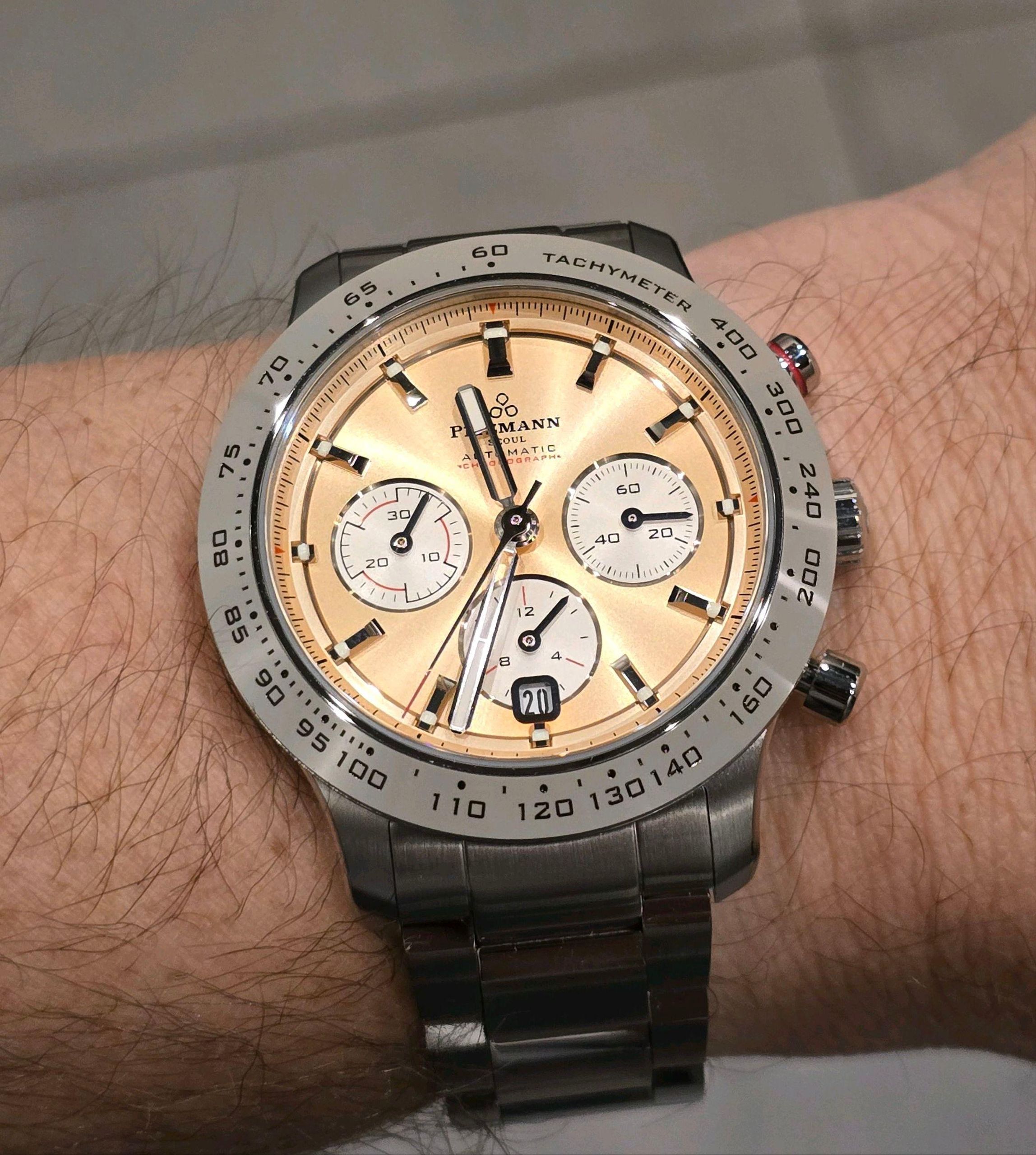 Pitzmann III Chronograph, Salmon Dial | WatchCrunch