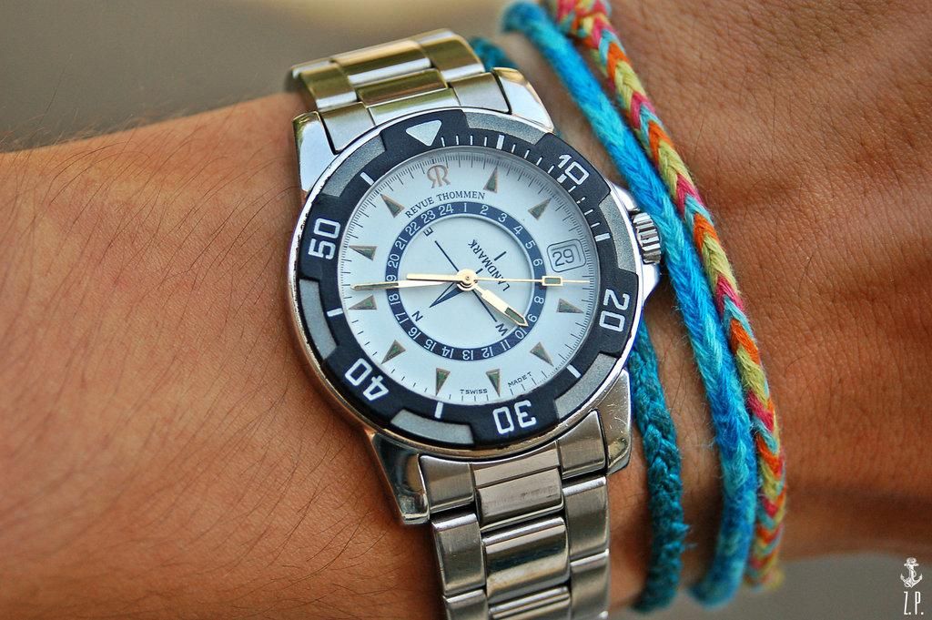 ★Swiss名門REVUE THOMMEN★代表機LANDMARK★ 1991 Revue Thommen Landmark men's vintage watch with 24 hour