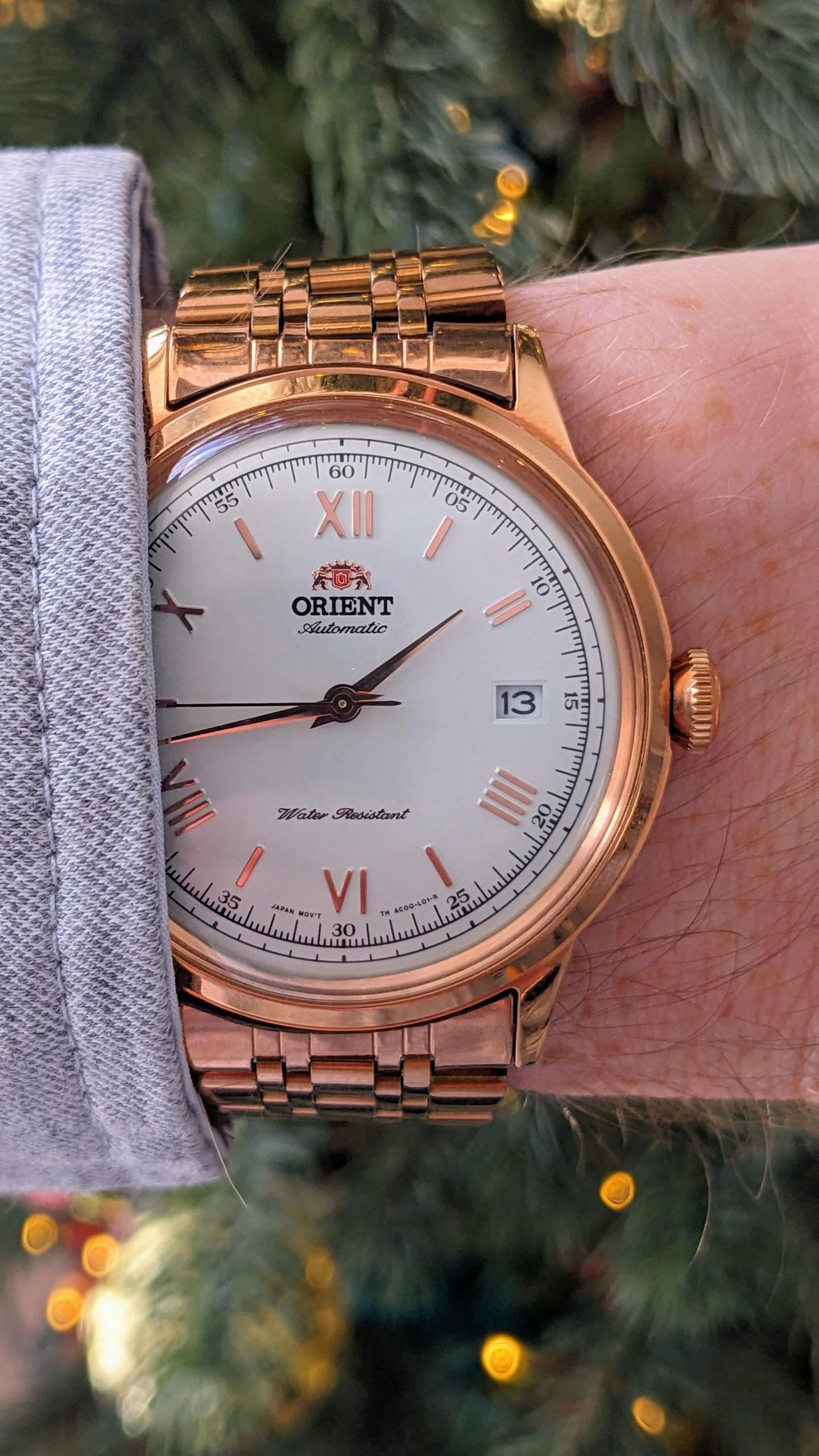 オリエントOrient Mode ID Rose gold New Strap Alert! Orient Bambino 