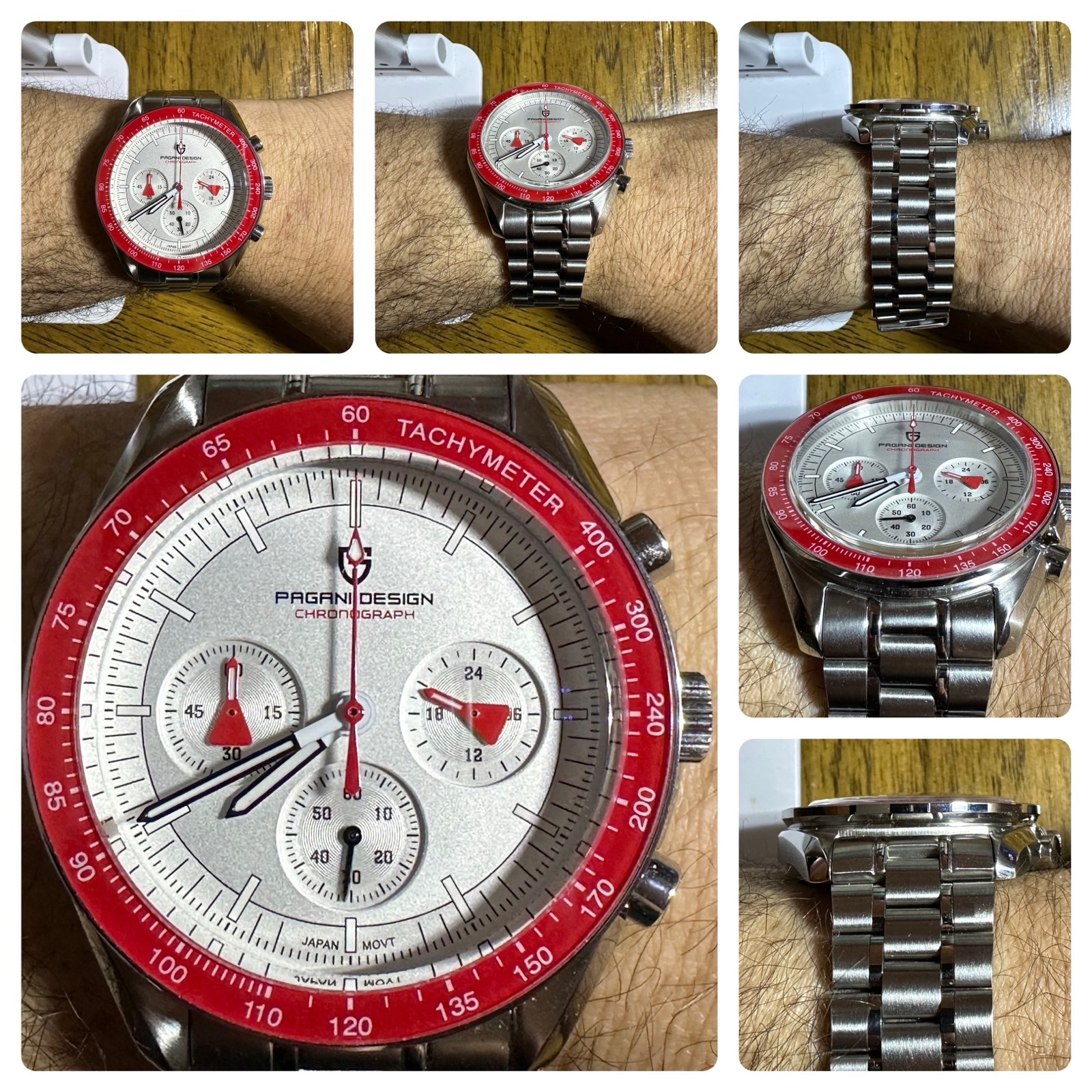 冬トマト　PAGANI DESIGN Pagani Design Chronograph 40mm Analog Quartz - White Dial