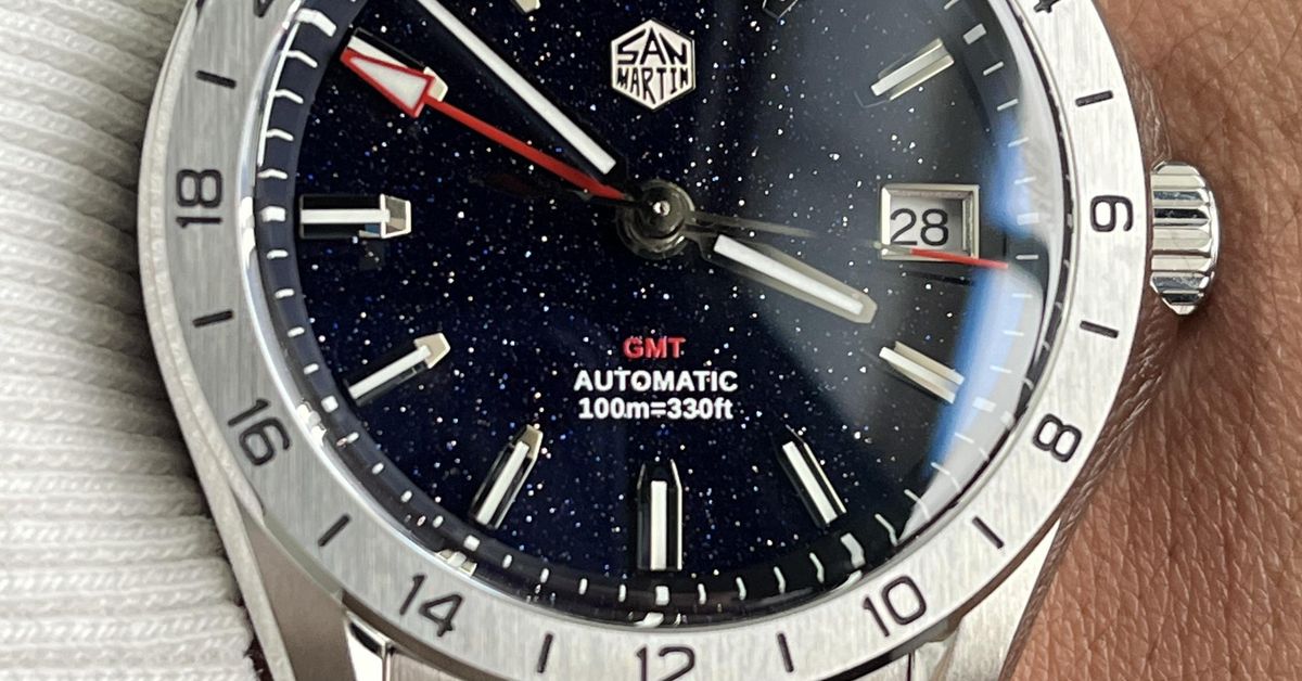 San Martin SN0129-G-B Aventurine/Marble/Lapis Lazuli Dial 