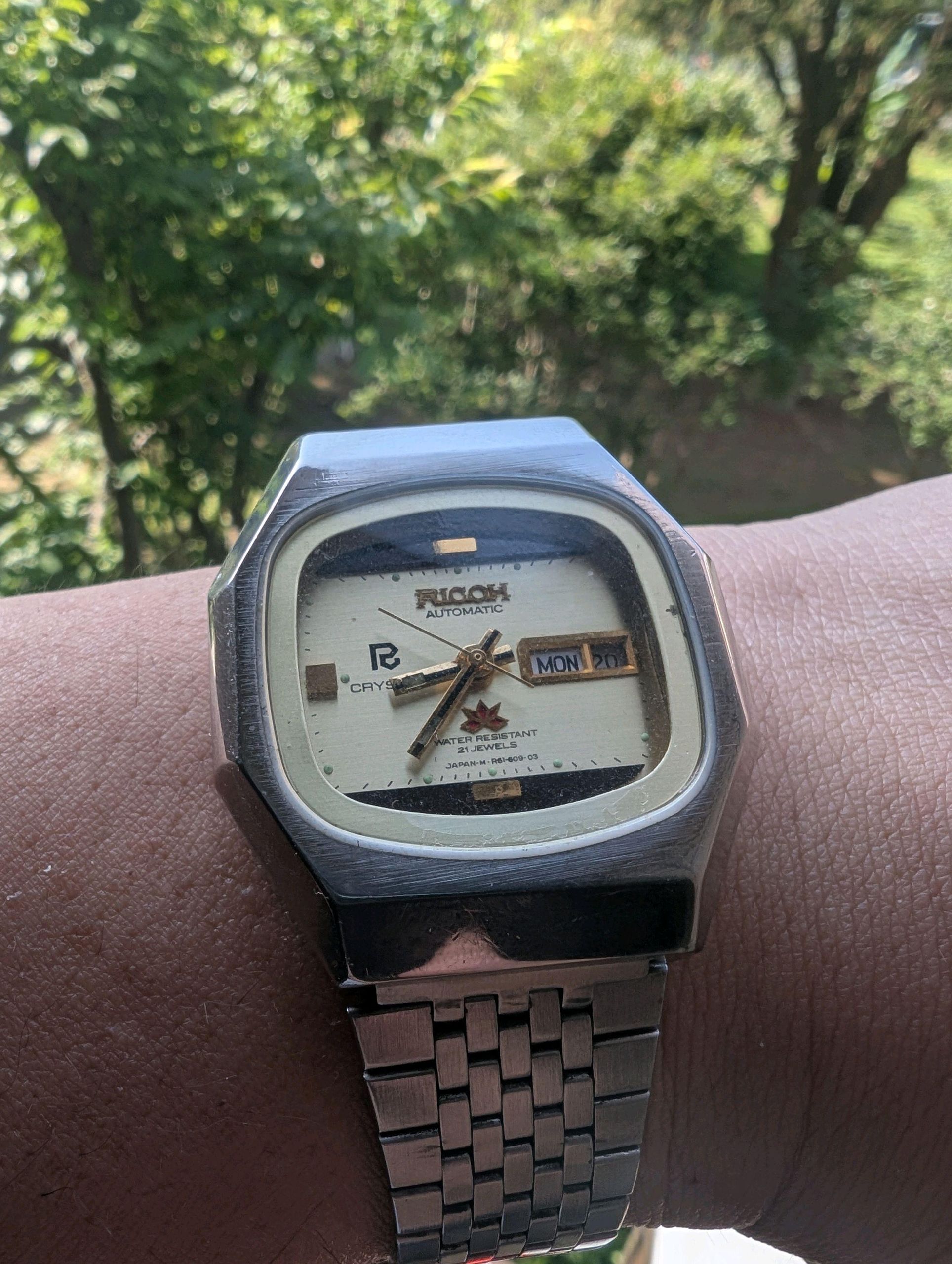 Ricoh Automatic Blue & Gold Color Dial