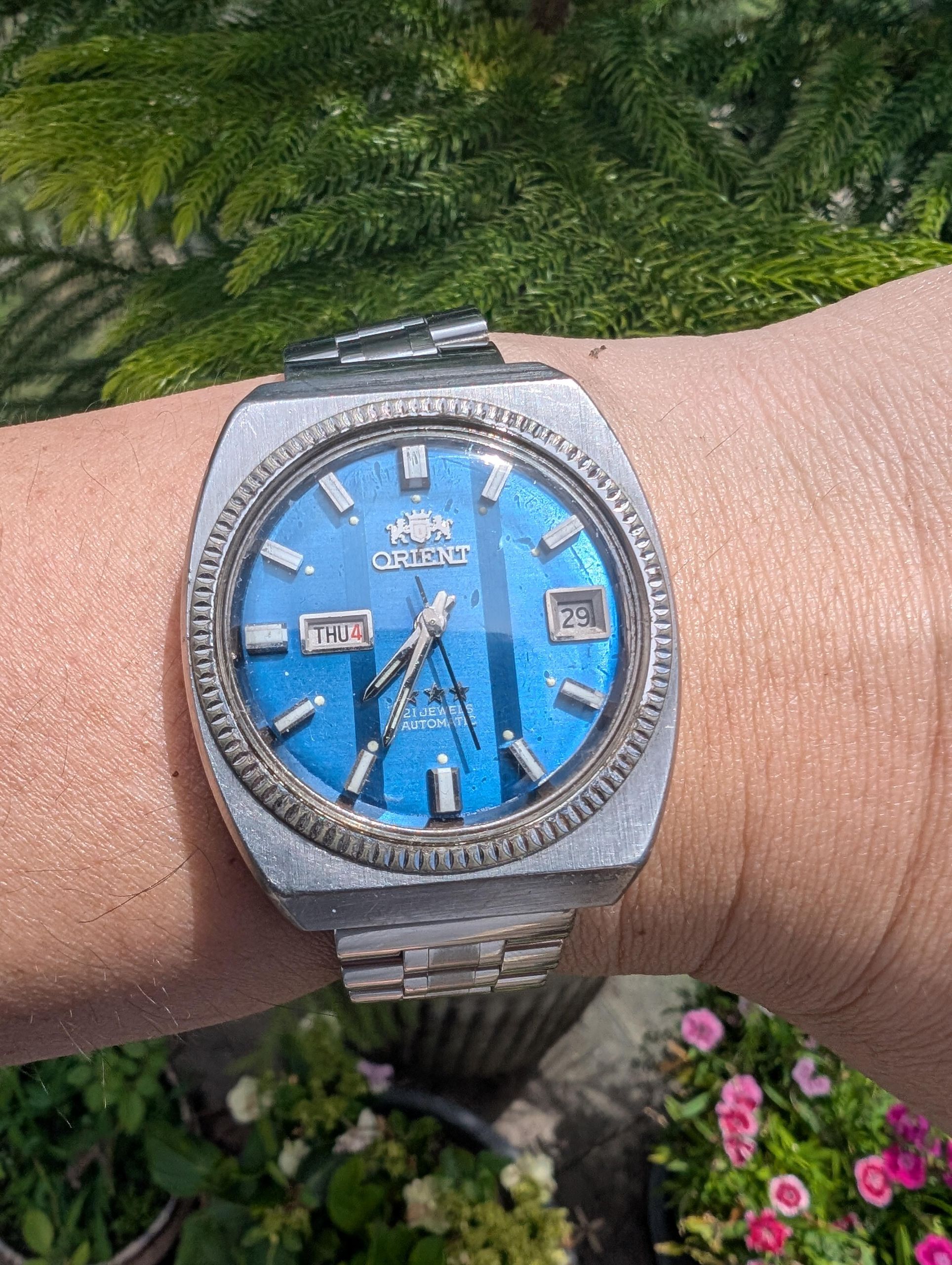 Orient Automatic 1942 Blue Vertical Stripe