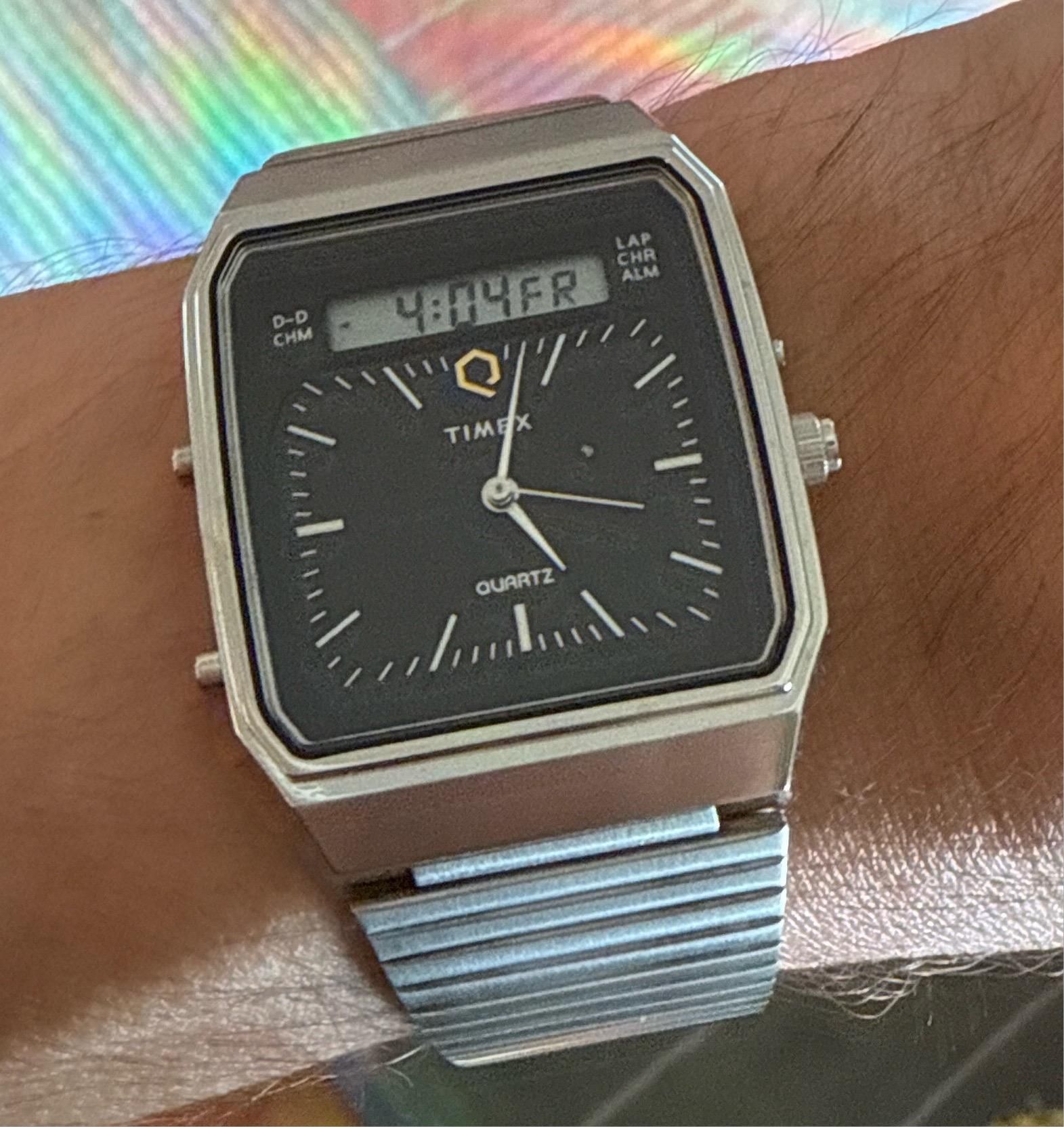 Q Timex 1982 Ana-Digi Reissue (Stainless) | WatchCrunch