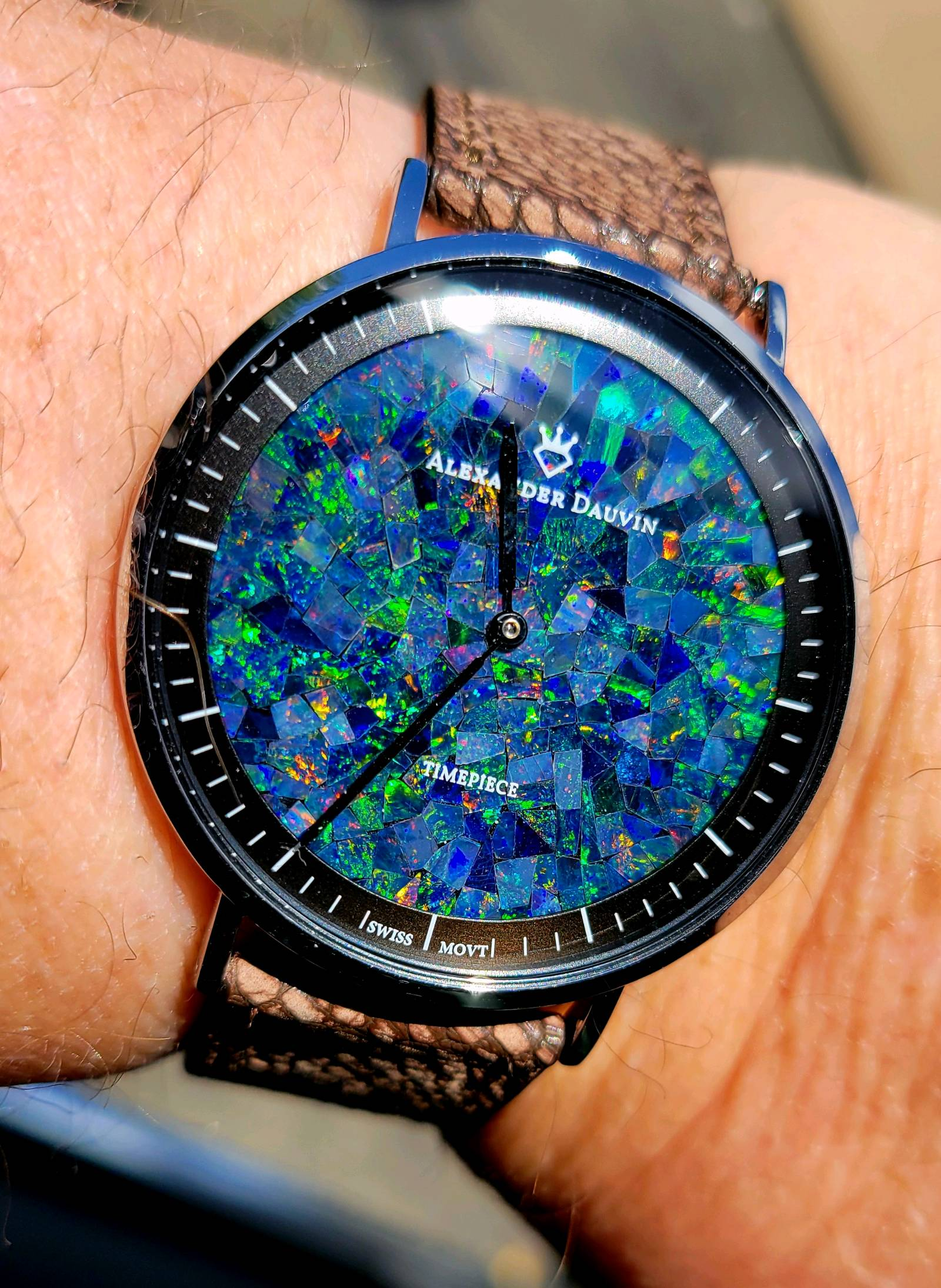 Australian Red Pedy Opal Mosaic Dial | WatchCrunch