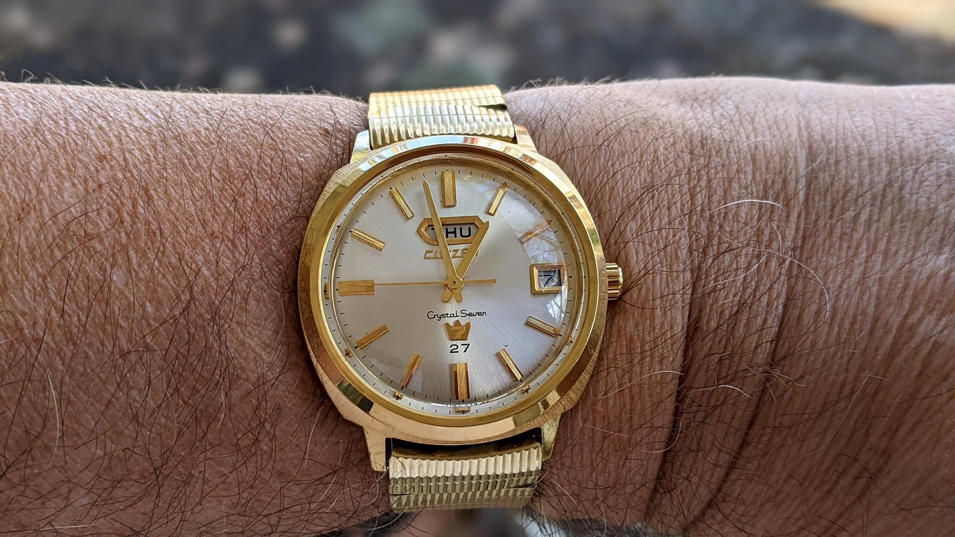 稼働 CITIZEN CrystalSeven 23石 60年代 アンティーク 腕時計