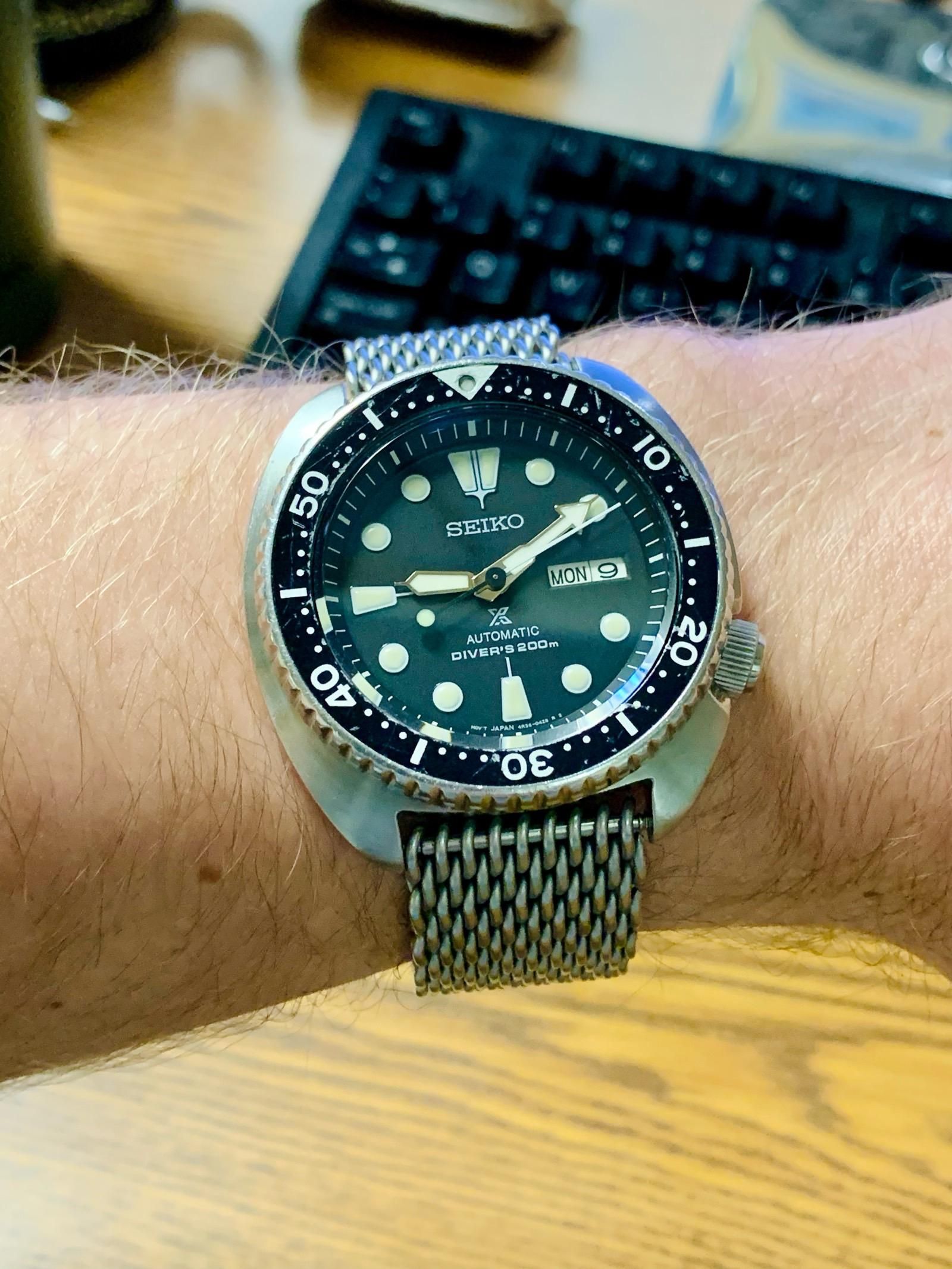 seiko turtle seiko skx007 mesh bracelet