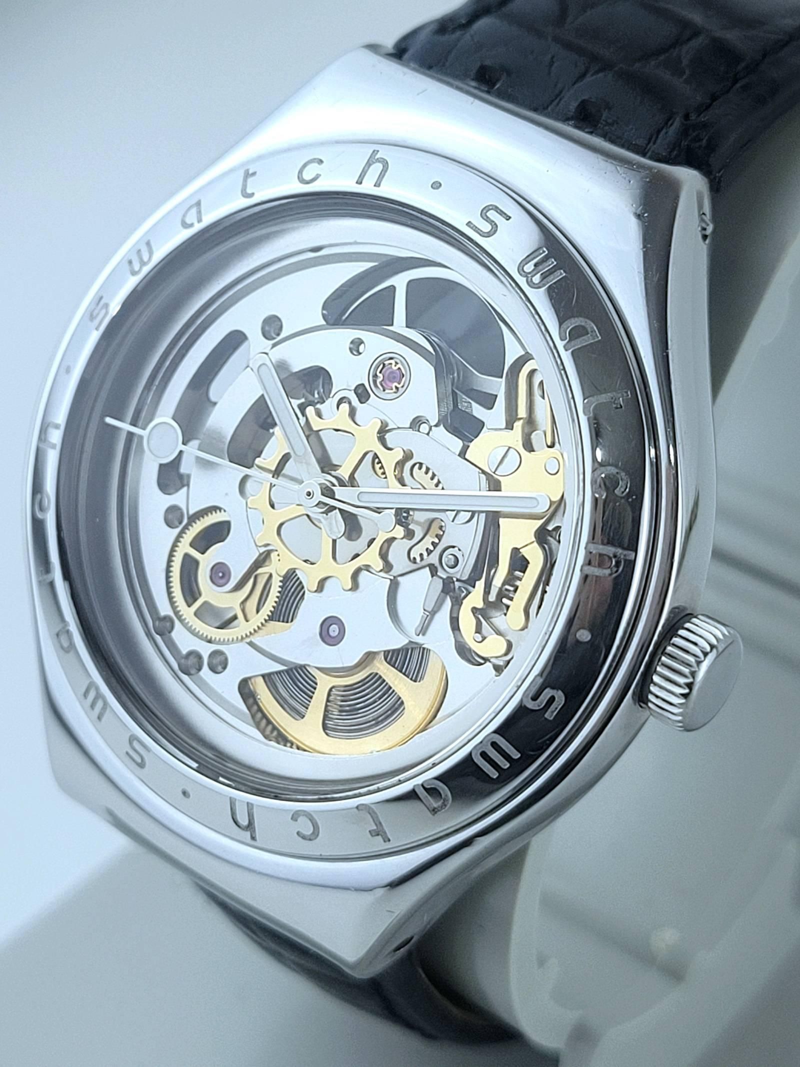 SWATCH IRONY 自動巻き ボディ＆ソウル 皮ベルト 皮ベルトはほぼ未使用 