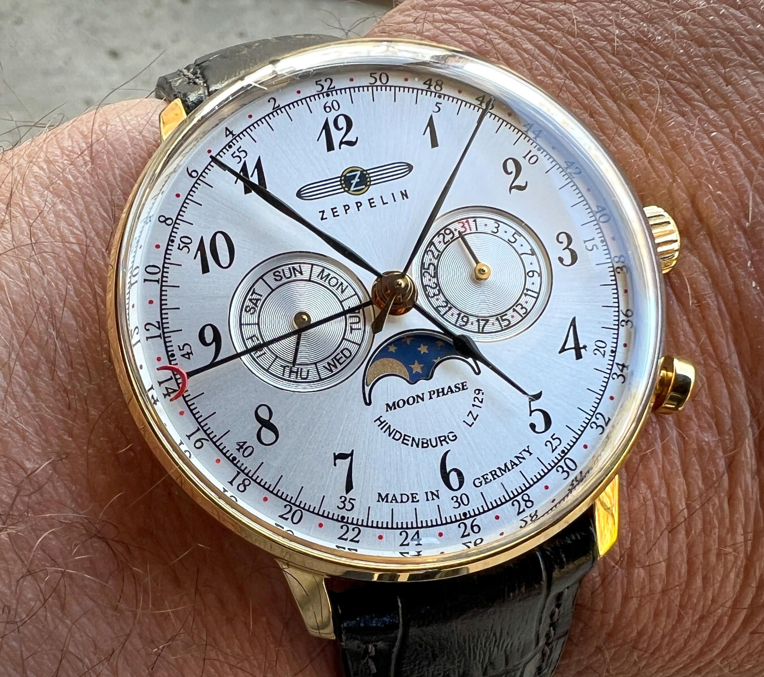Zeppelin Hindenburg LZ129 Moonphase Review | WatchCrunch