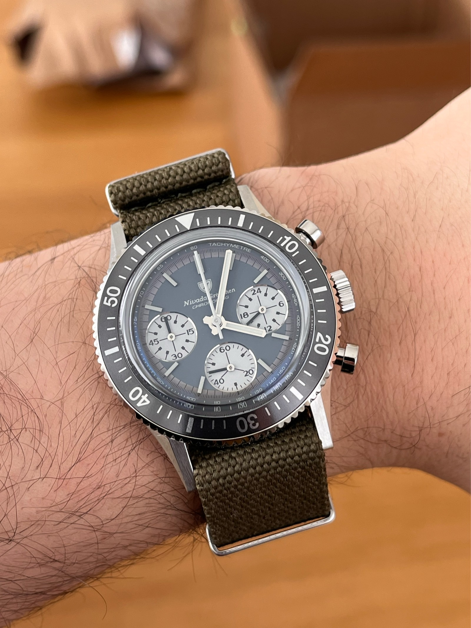 Nivada Grenchen ChronoKing “Grey Glow” 140/150 limited edition 