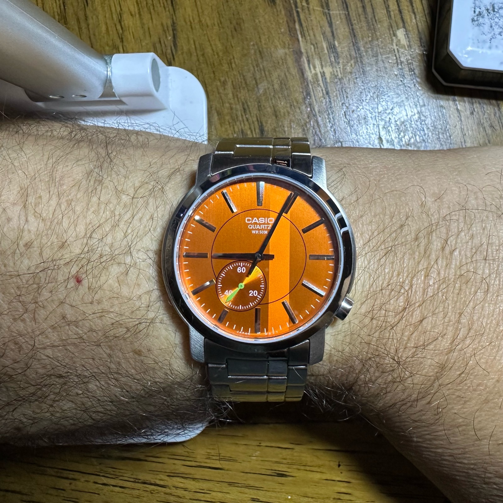 CASIO 3-hand Analog Quartz - Orange Dial (MTF-101D-5AV) | WatchCrunch