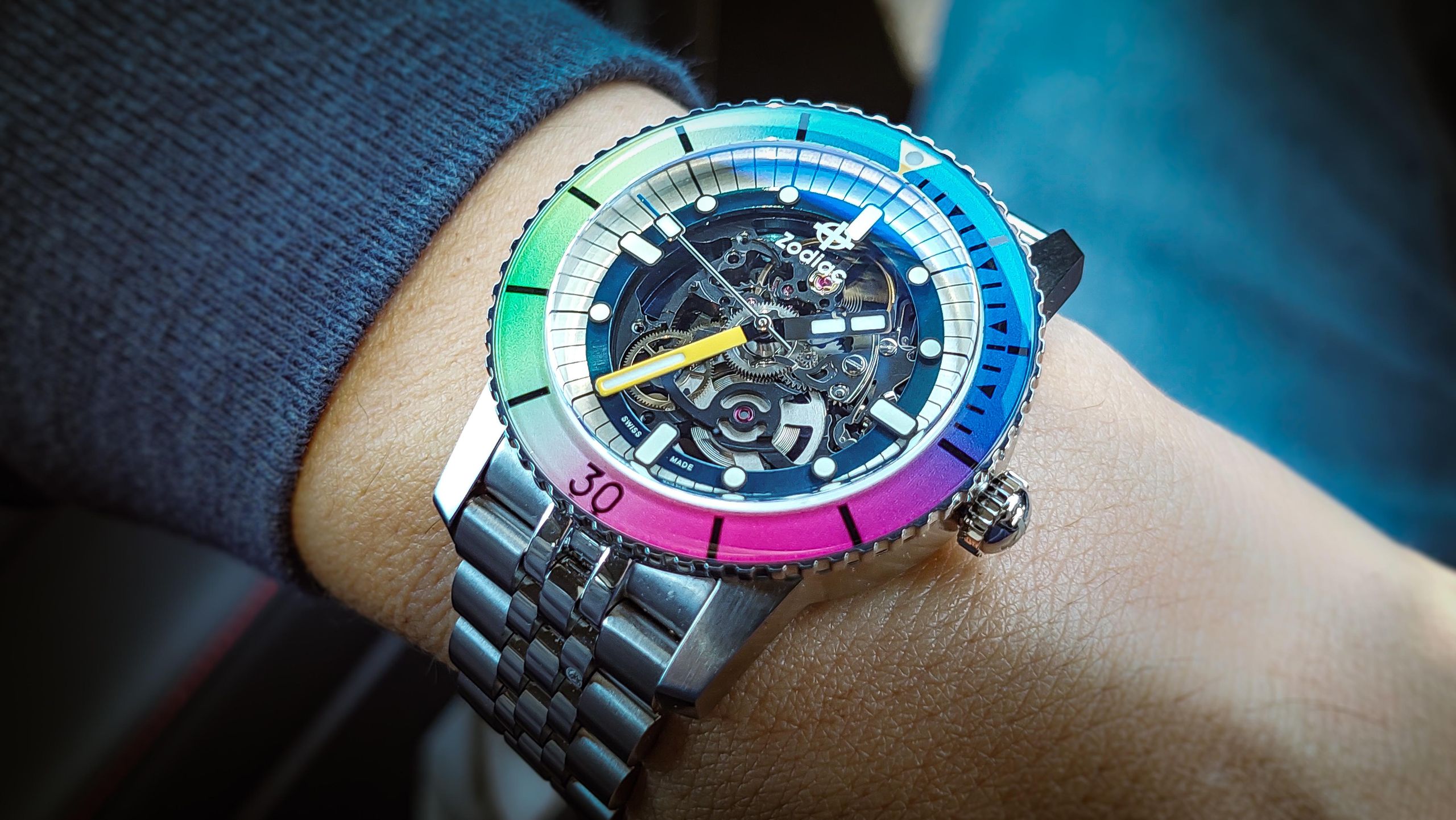 Zodiac Super Sea Wolf Super Chroma Skeleton 6-15 Z09298 | WatchCrunch