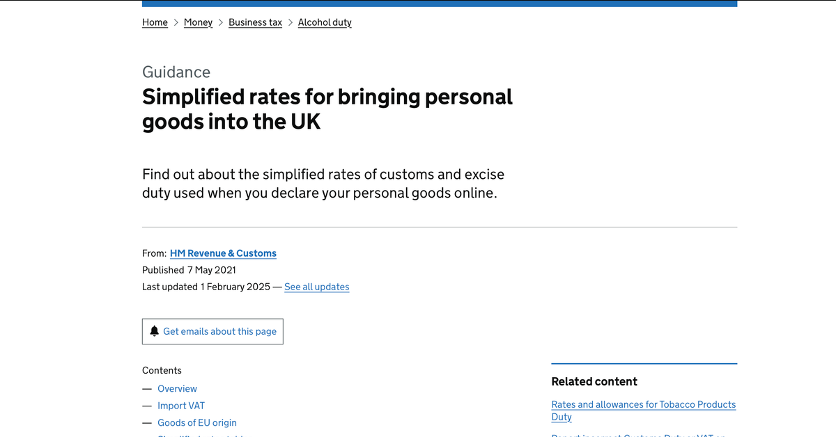 importing tobacco to uk Importing from Japan -> UK