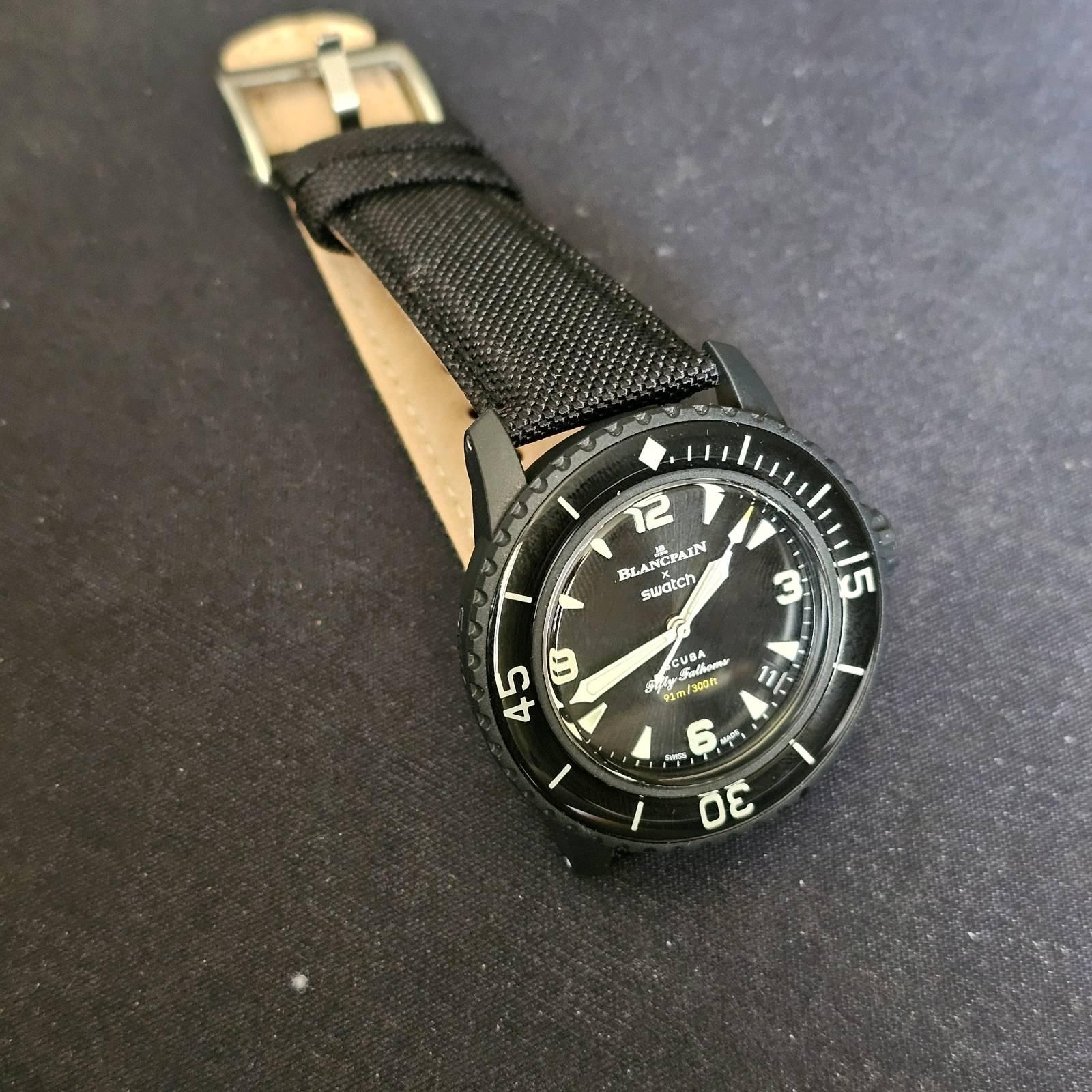 Which strap do you think looks better on this Blancpain X Swatch ...