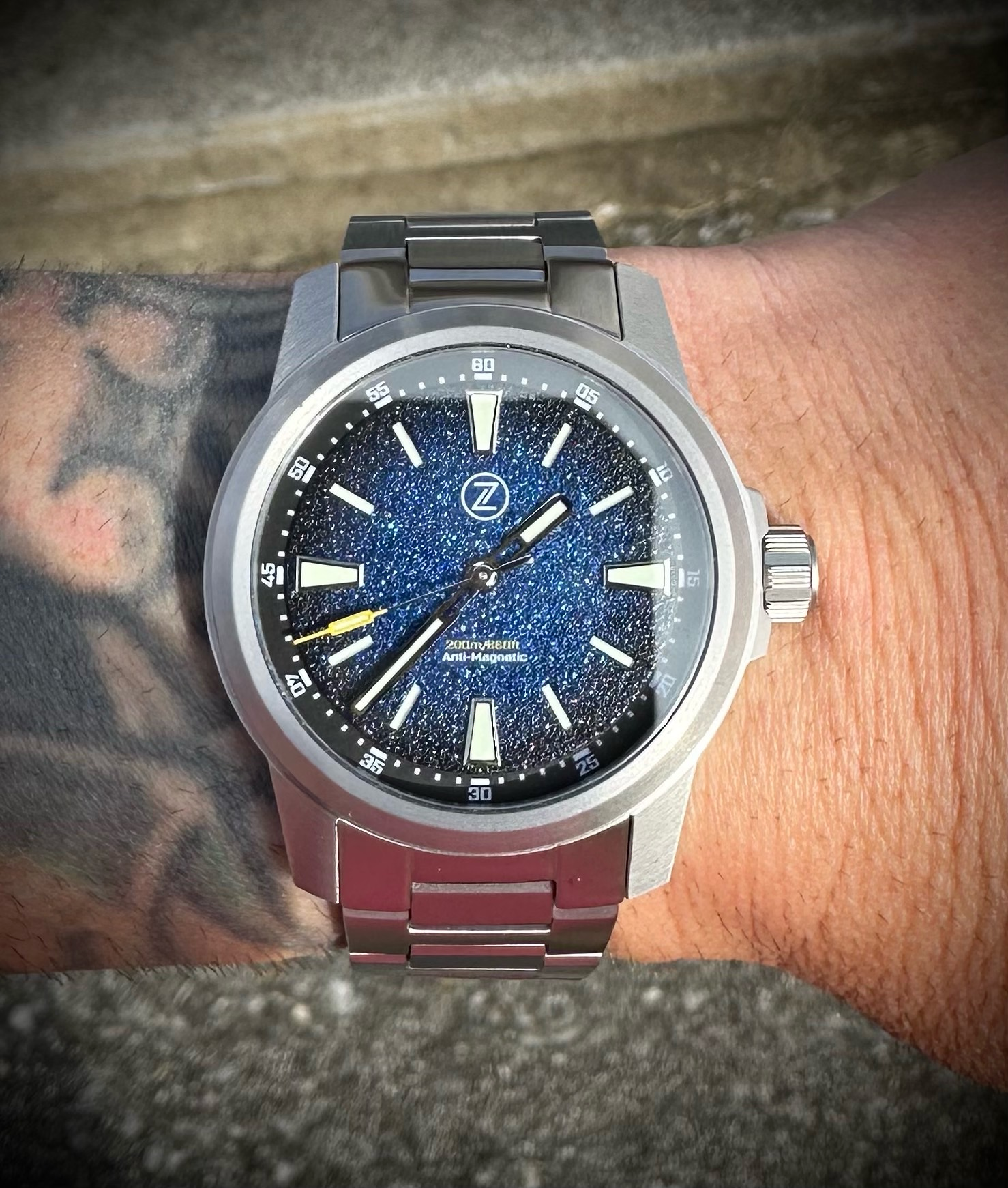 Zelos AURORA FIELD 38MM TI 'MIDNIGHT BLUE' | WatchCrunch