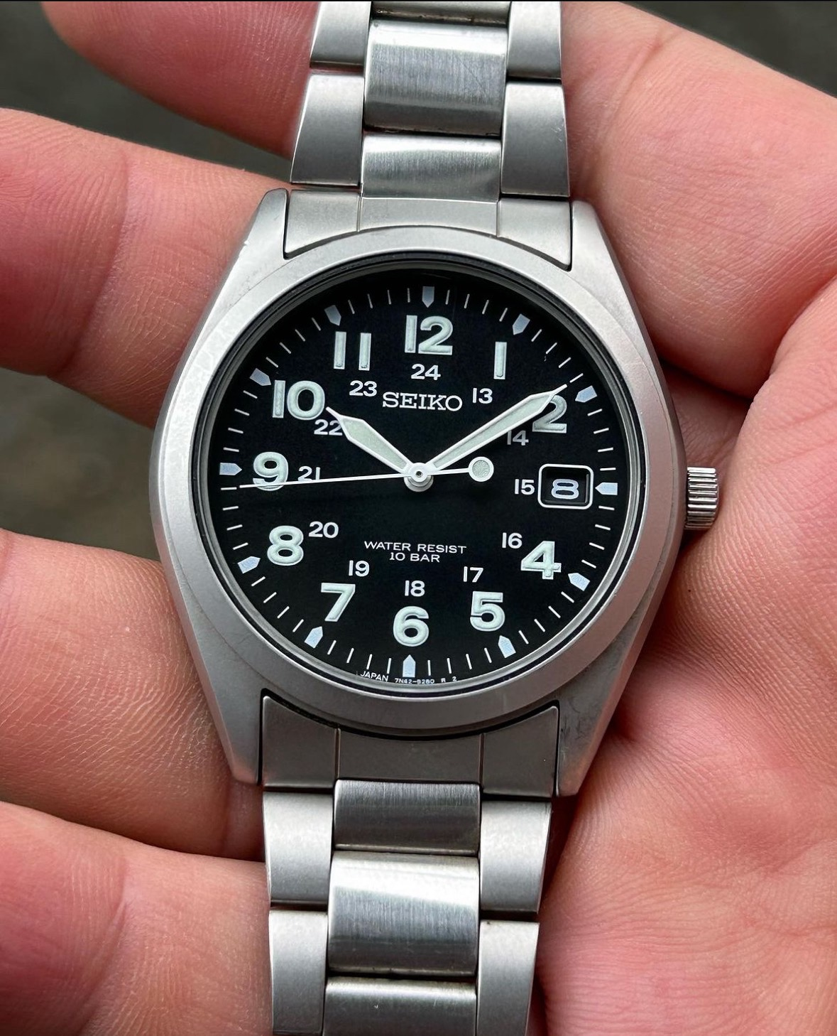 SEIKO 7N42-8260 SBCA001 ミリタリーウォッチ 全面蓄光 SEIKO 7N42-8260 SBCA001 ミリタリーウォッチ 全面蓄光 - メルカリ