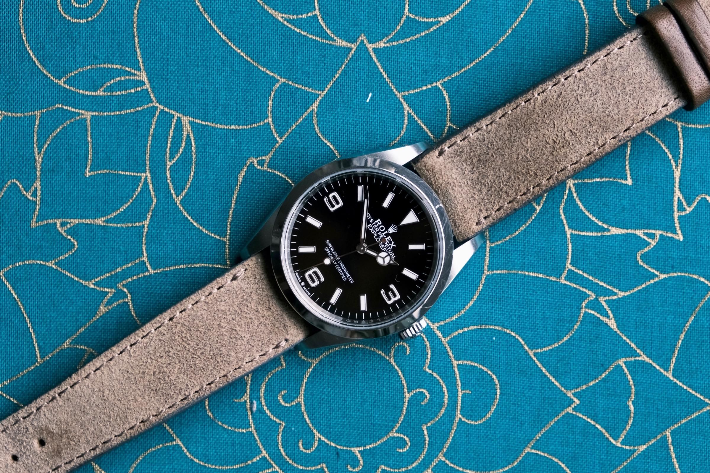 Explorer 124270 on leather | WatchCrunch
