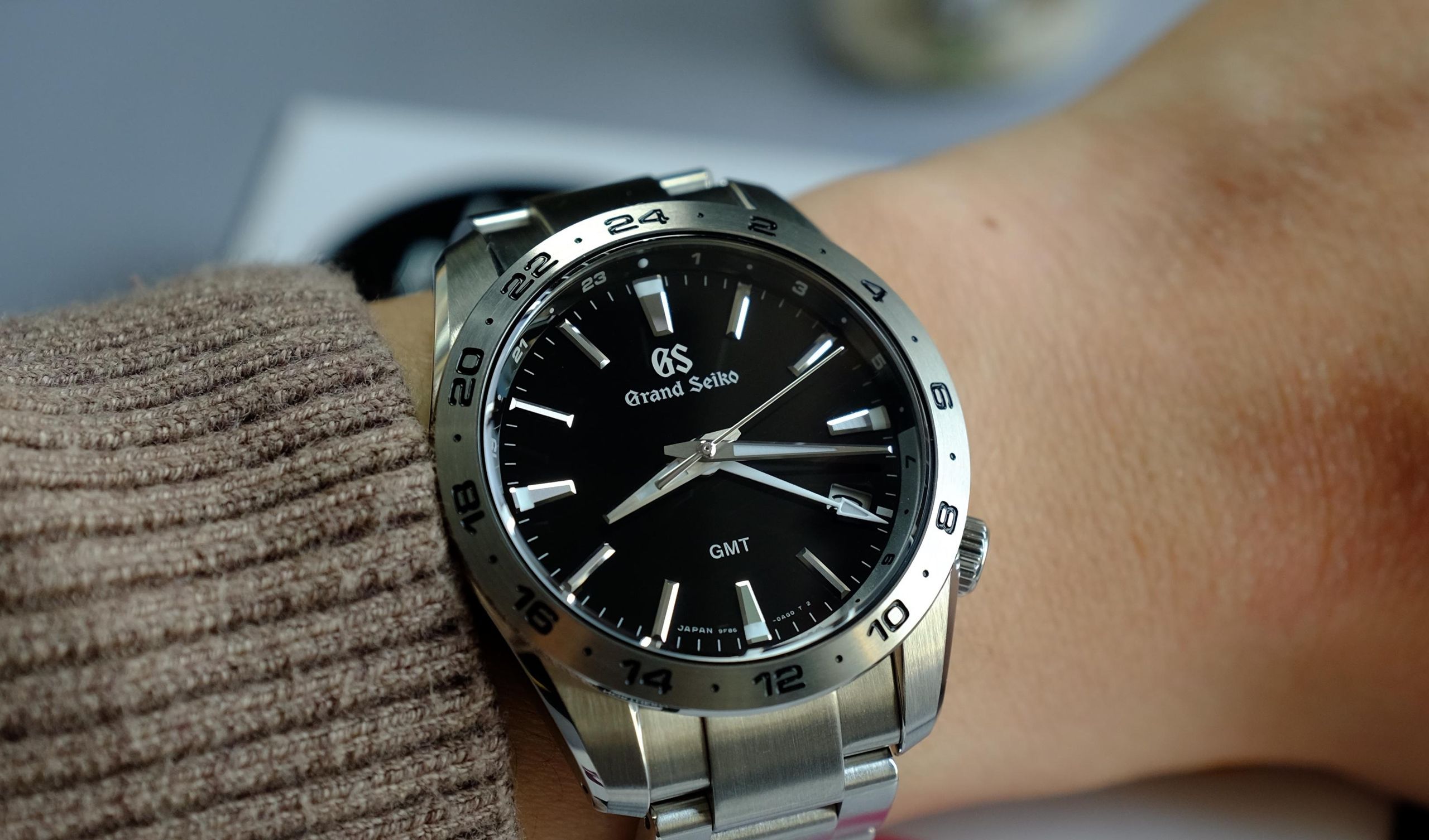SEIKO Grand Seiko SBGM027 自動巻き腕時計 ブラック グランドセイコー 生産終了 9SメカニカルGMT ブラック メンズ