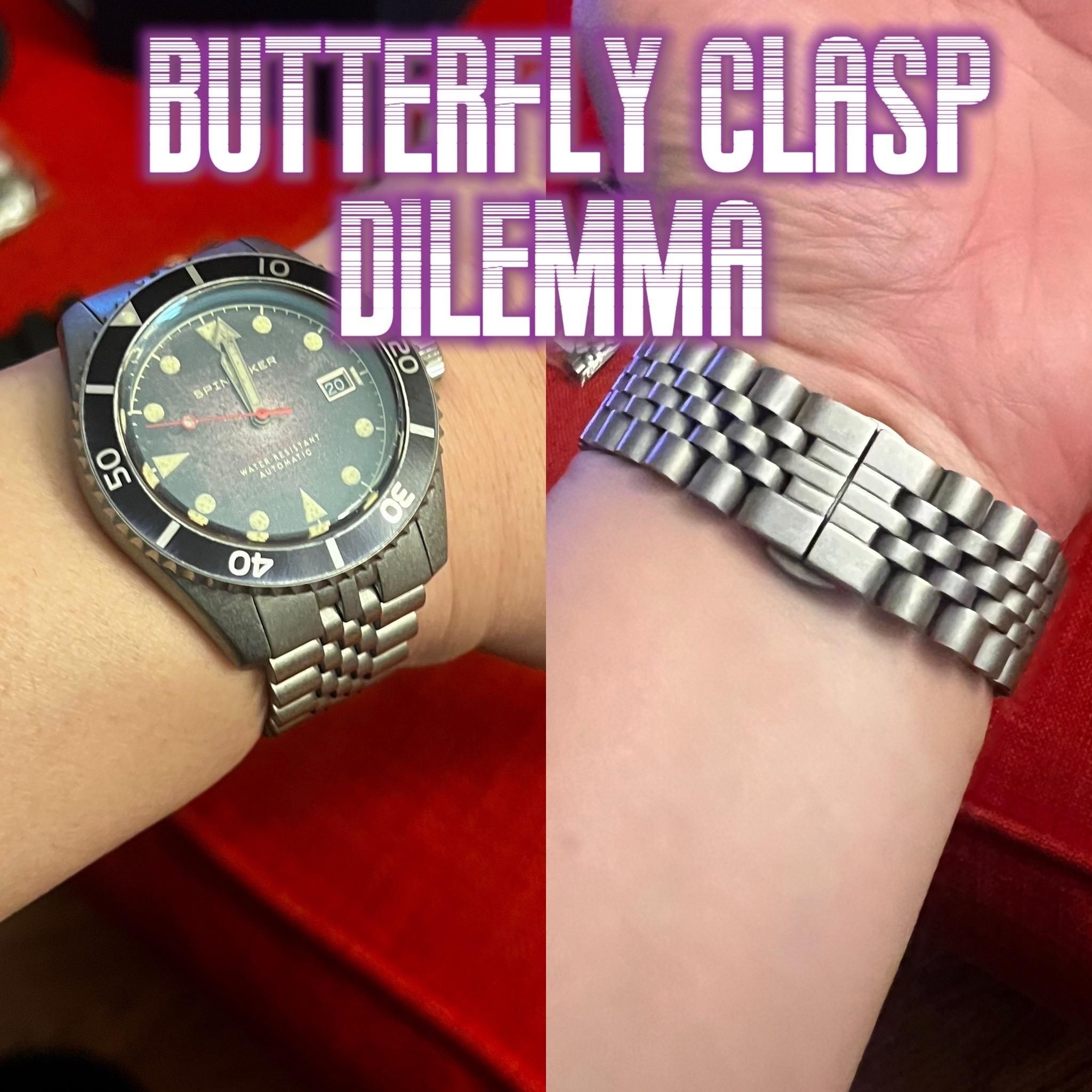 Brooks Brothers Butterfly Clasp Watch Watch Band Butterfly Clasps With Push Buttons Stainless  main image 2
