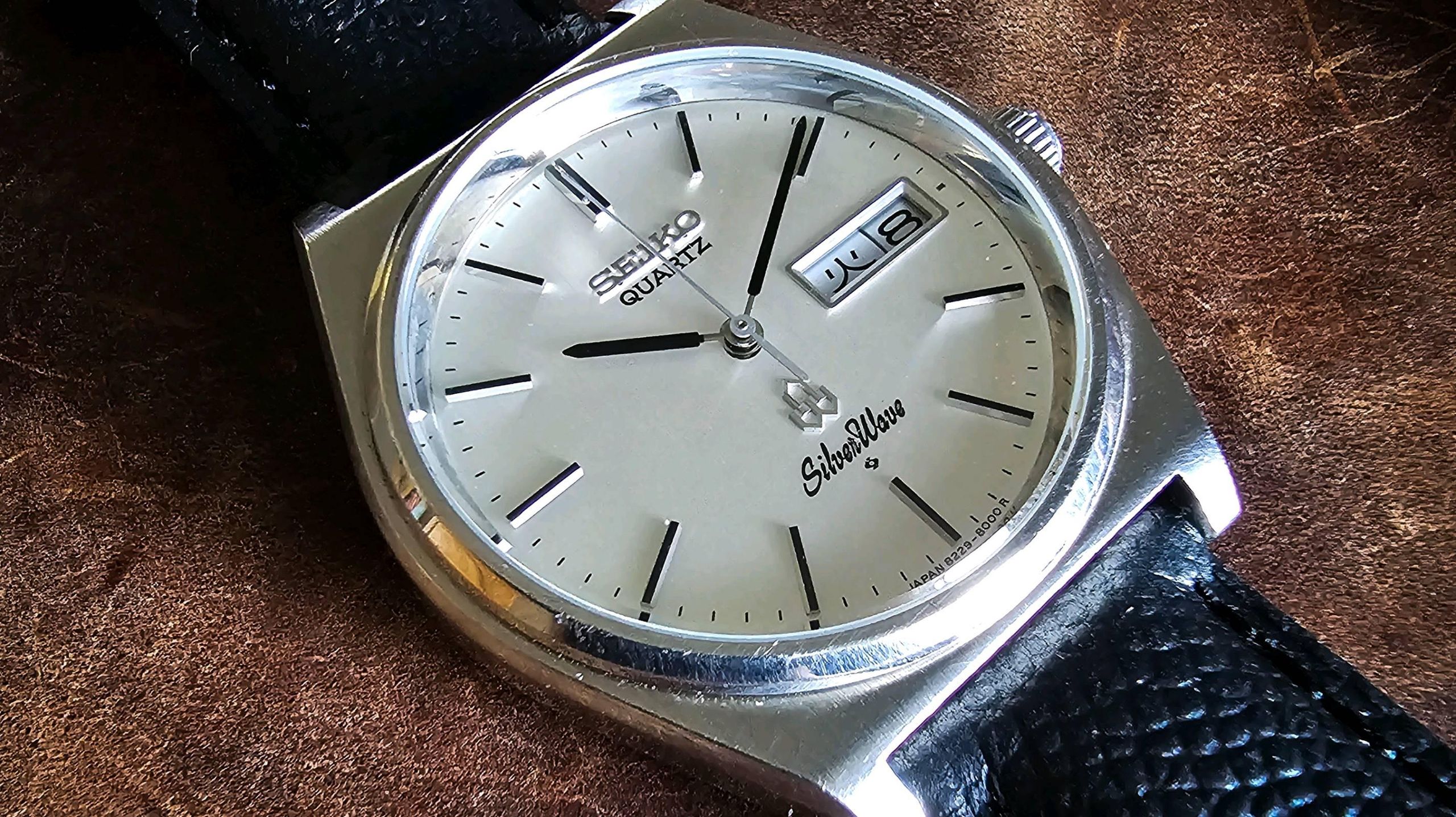 Seiko LordMatic SilverWave 5216-8030 SS AT/セイコーLM ロードマチック シルバーウェーブ 自動巻/ブレゲ数字/黒Wネーム文字盤/ネジ込竜頭 Seiko Silverwave Lord Matic Special 5216-8030 from 1976 (Serviced
