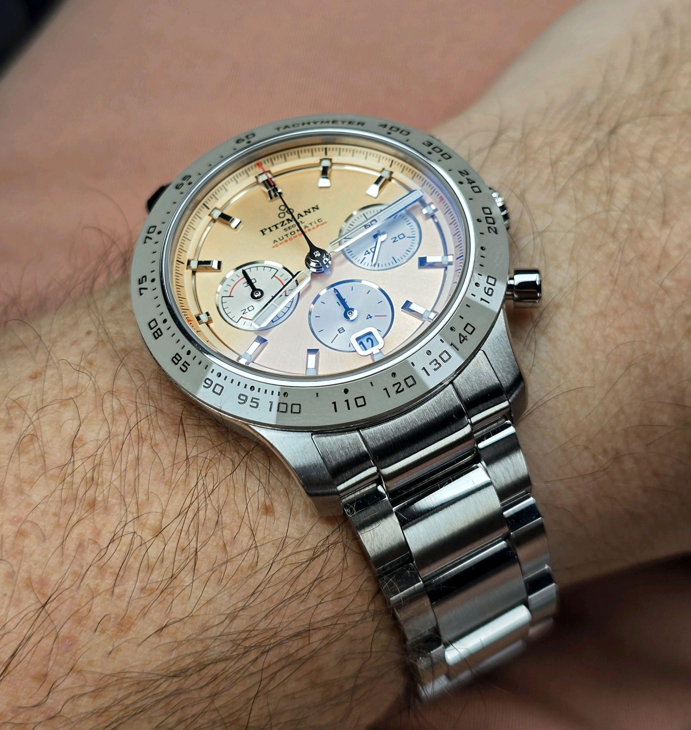 Pitzmann III Chronograph, Salmon Dial | WatchCrunch