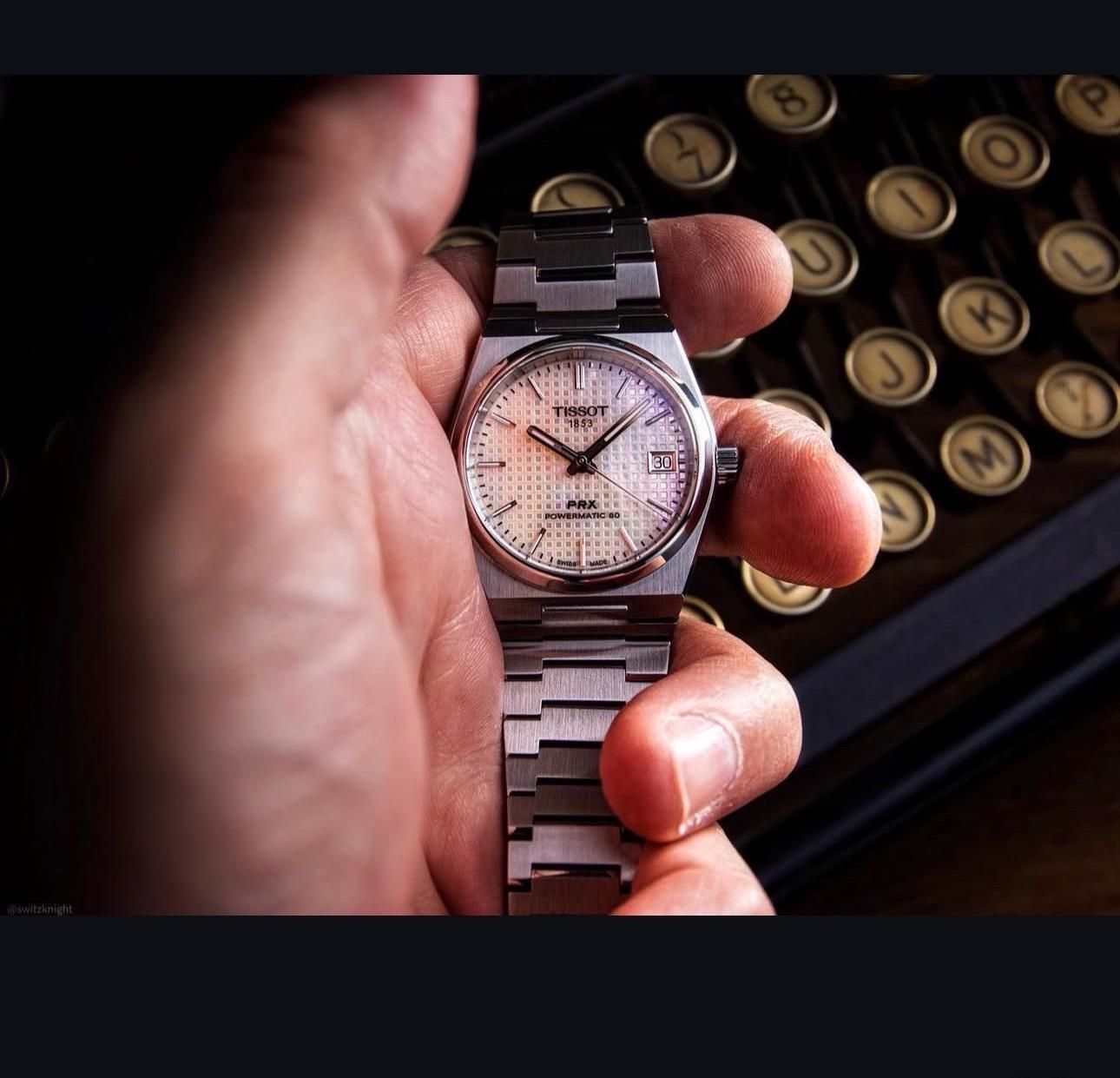 Tissot prx powermatic 80 35mm mother of pearl | WatchCrunch