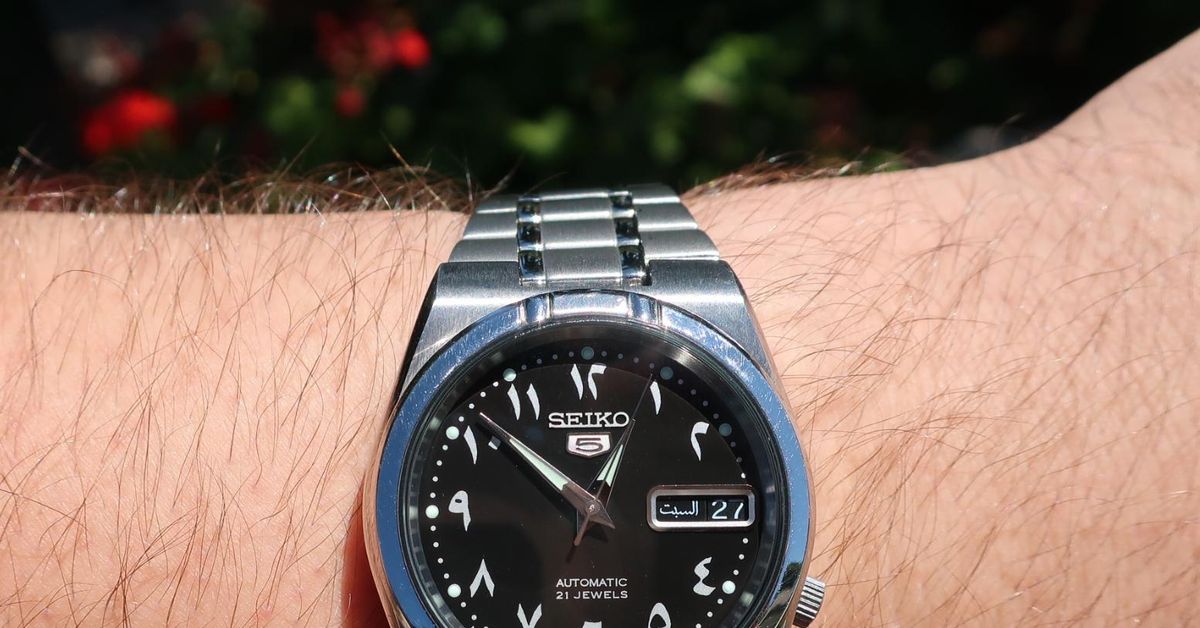 自動巻き　セイコー5 裏スケ　SNK063J5 腕時計 arabic dial Seiko 5 Automatic Black Arabic Dial Stainless Steel Men's